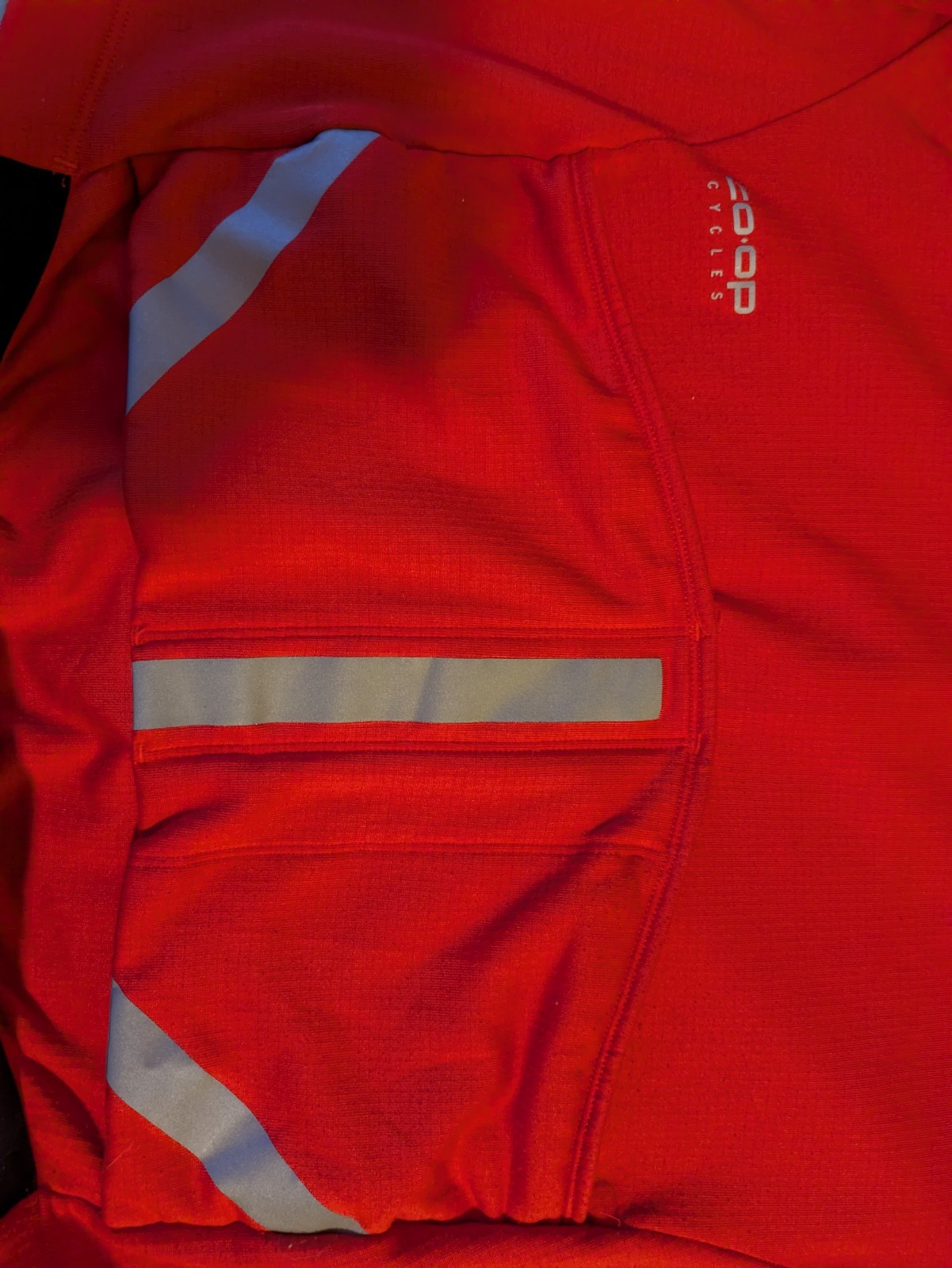 Winter cycling jersey REI Coop red insulated long sleeve L