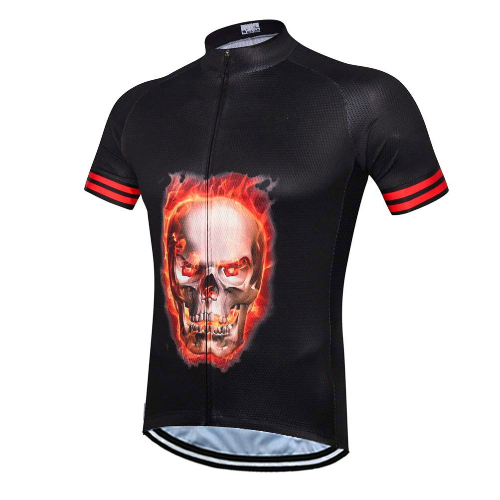 Men’s Zipper Pocket Cycling Jersey Short Sleeve Pro MTB Road Bike Jersey Shirt