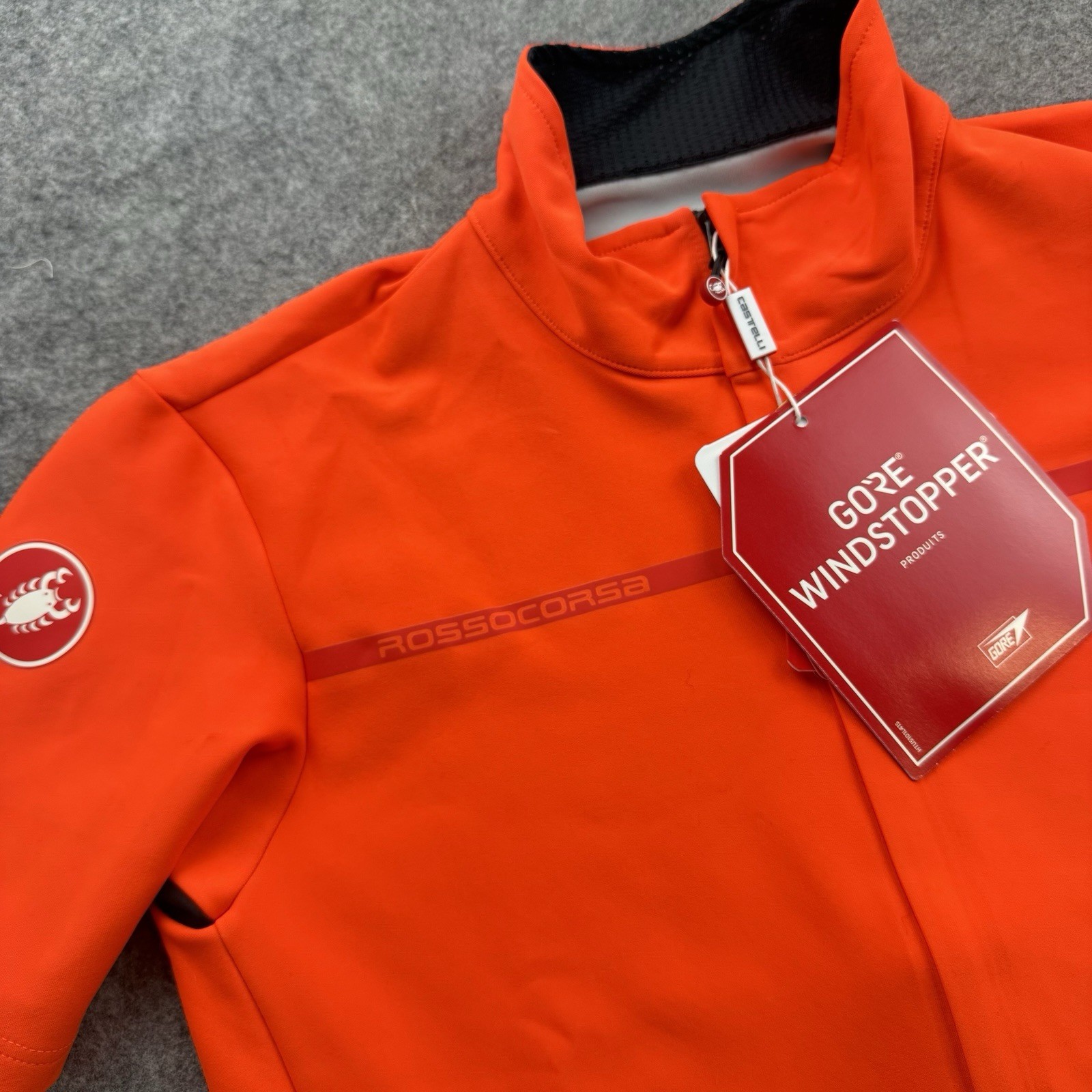 CASTELLI Gabba 3 Cycling Jersey Mens XL NWT Orange 17084 Gore Windstopper Rosso