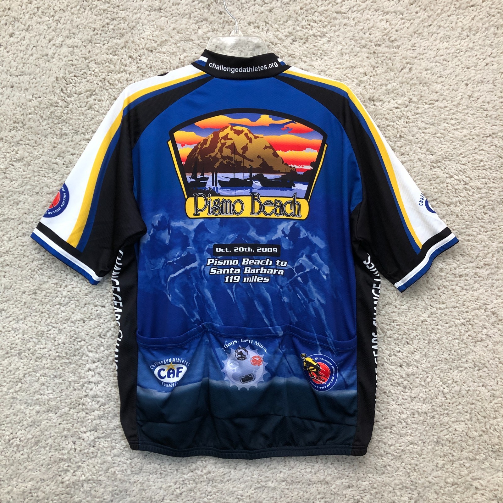 Squadra Qualcomm Cycling Jersey XXXL Adult Blue Relaxed Fit Full Zip Mens 3XL