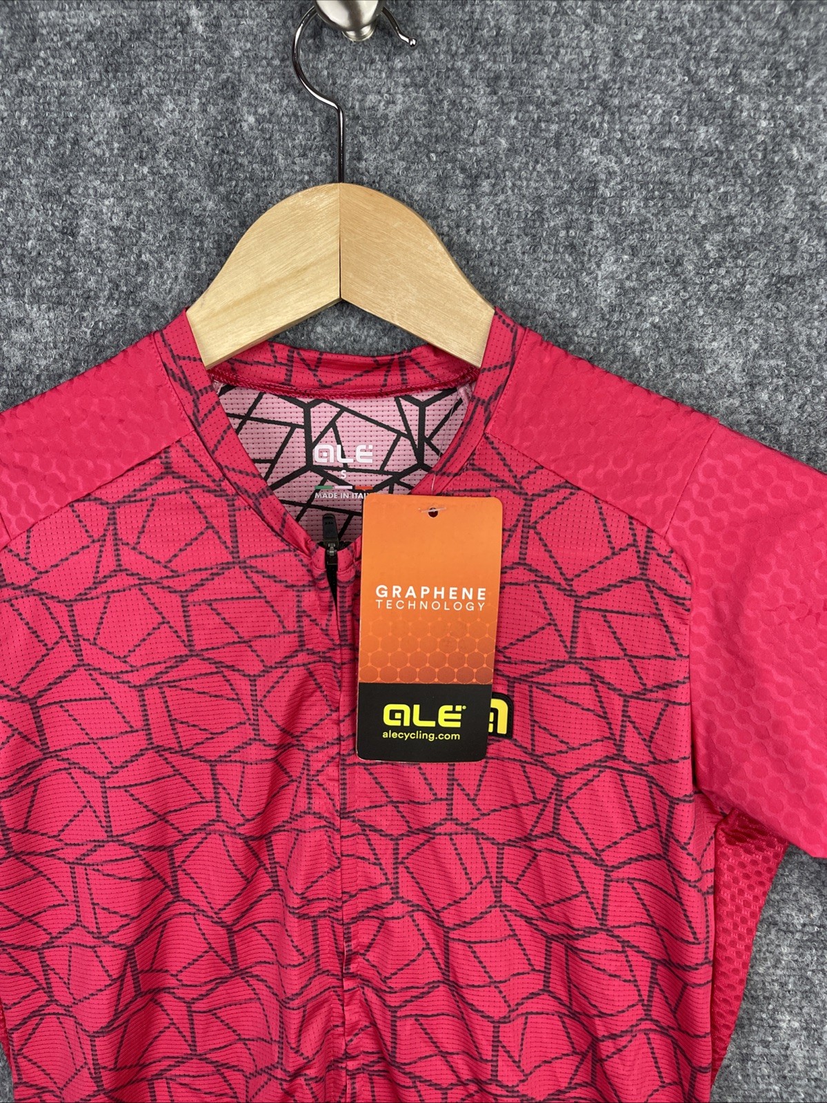 Ale Cycling Shirt Womens Small Red Short Sleeve R-EV1 Velocity Jersey Italy Made
