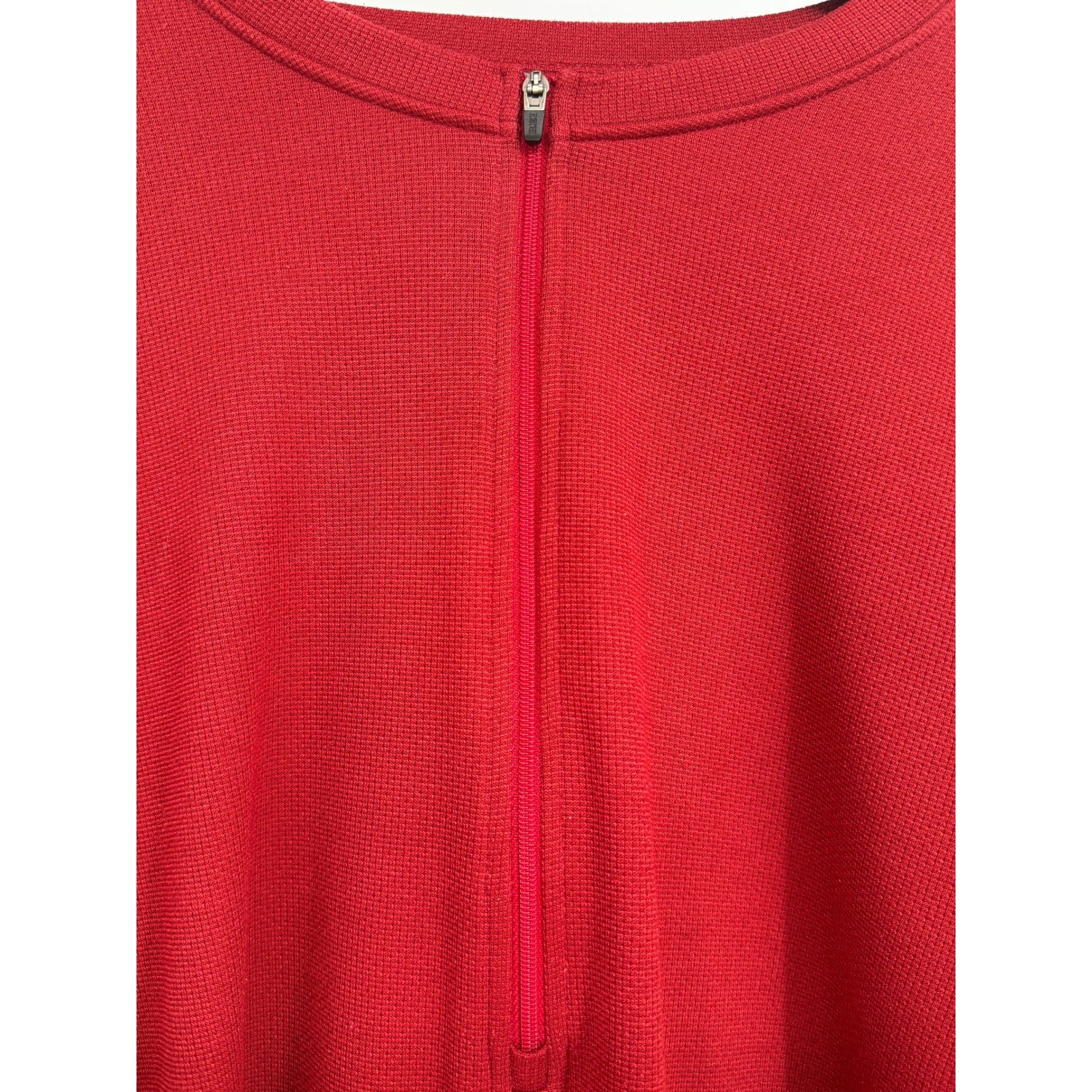 REI Mens Red Quarter Zip Long Sleeve Cycling Jersey Back Pocket Size XL