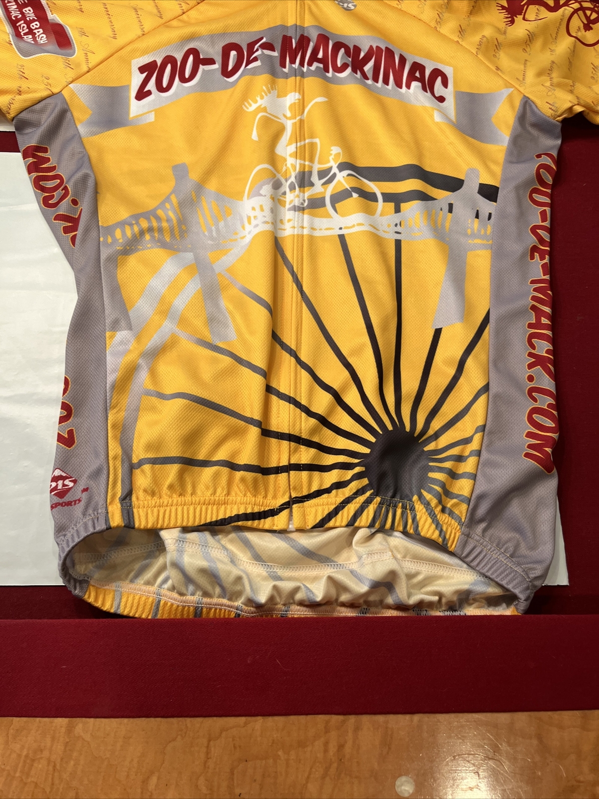 Zoo-De-Mackinac Yellow Cycling Racing Jersey Full Zip Short Slv Unisex Small New