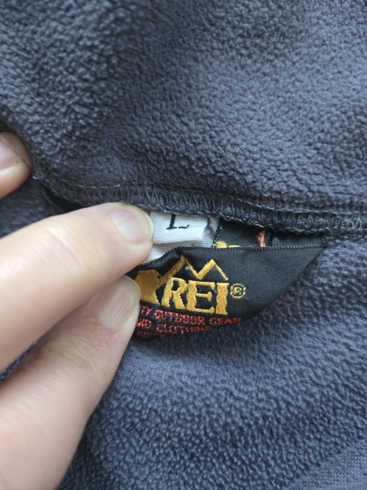 Men’s REI Vintage Cycling Fleece. 3/4 Zip Size L Back Pocket Blue
