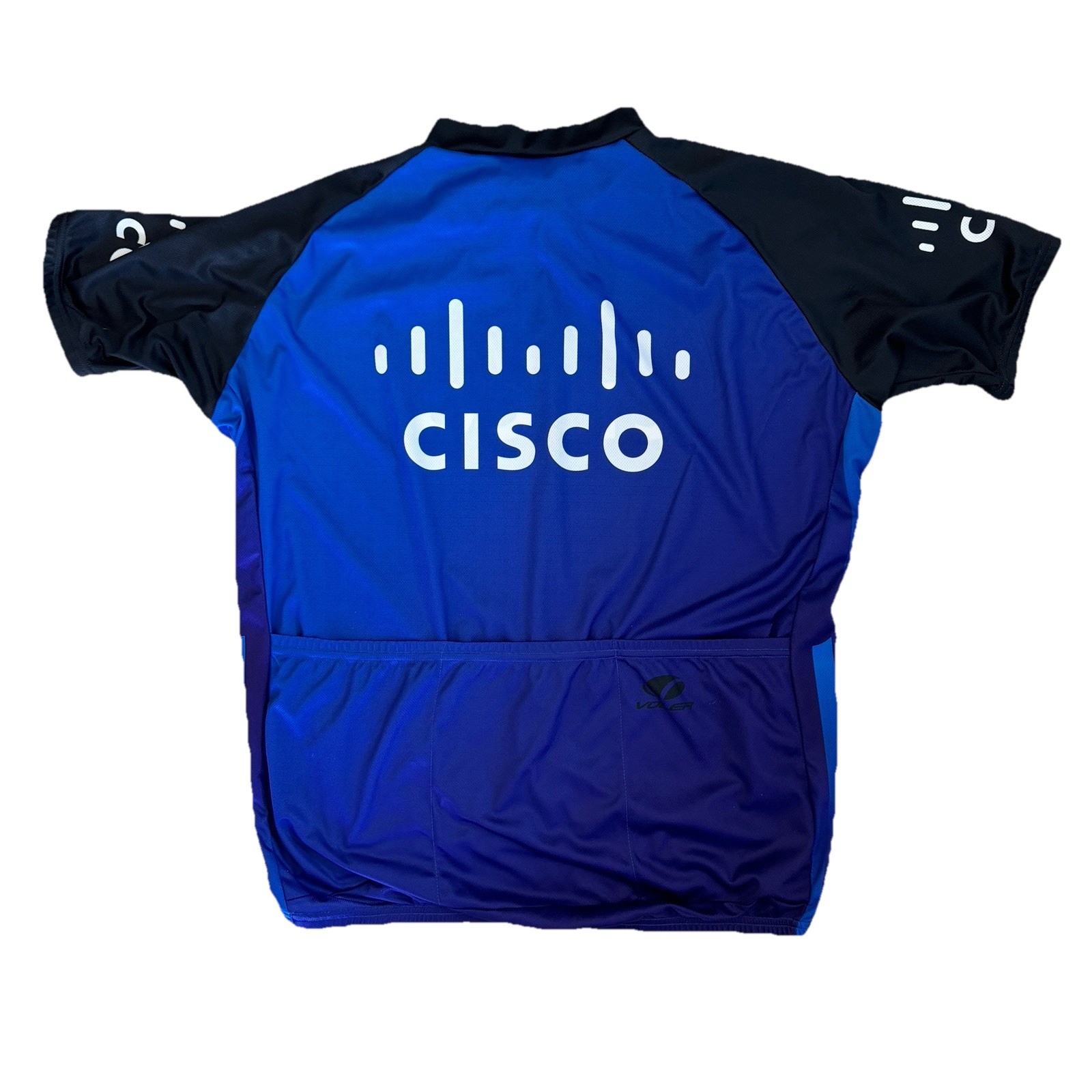 Voler Cisco Cycling Jersey 3XL Blue Tech Logo Bike Shirt USA Made RidePro 3 Pock