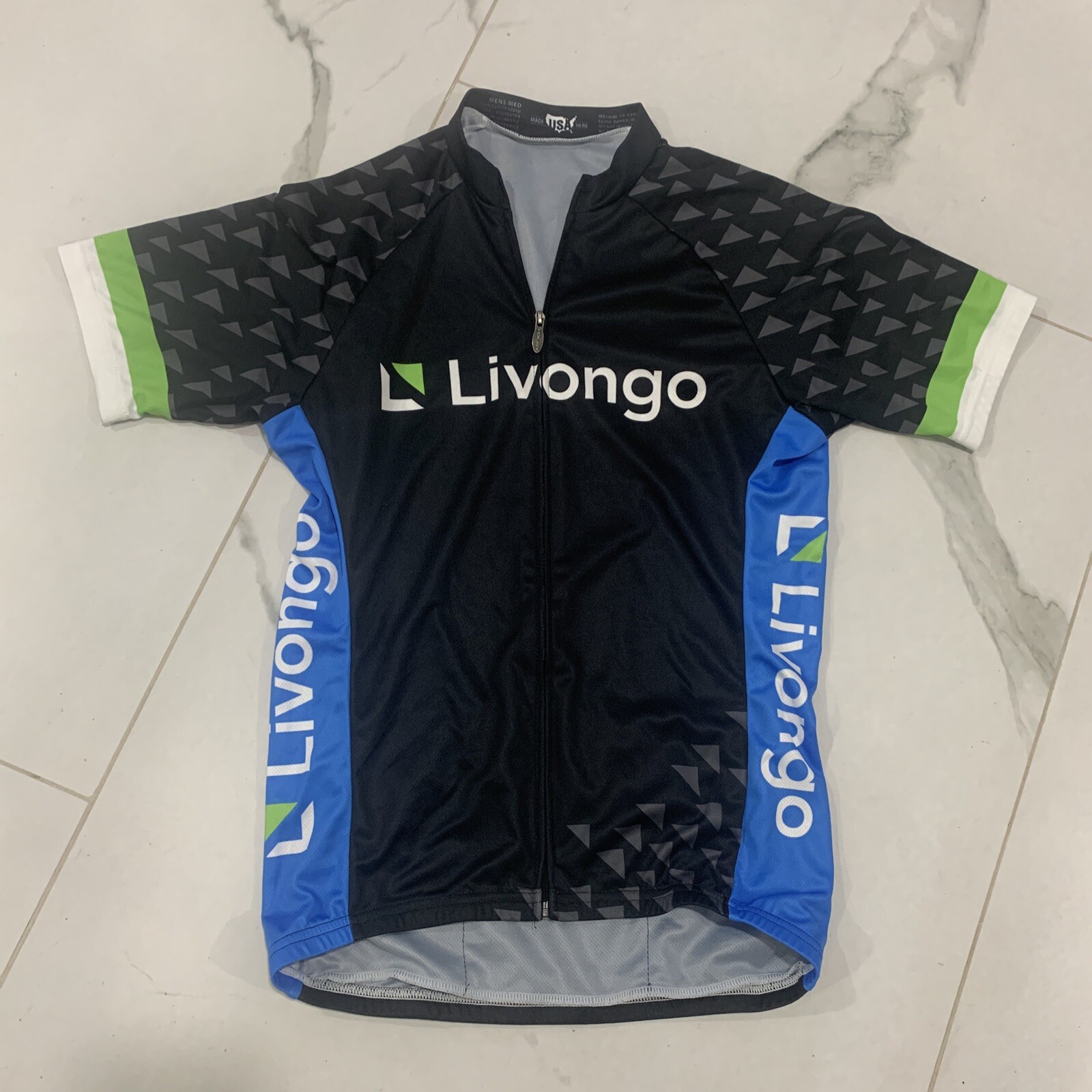 Voler Men’s Bicycle Shirt Size Medium Livongo Blue Green Black