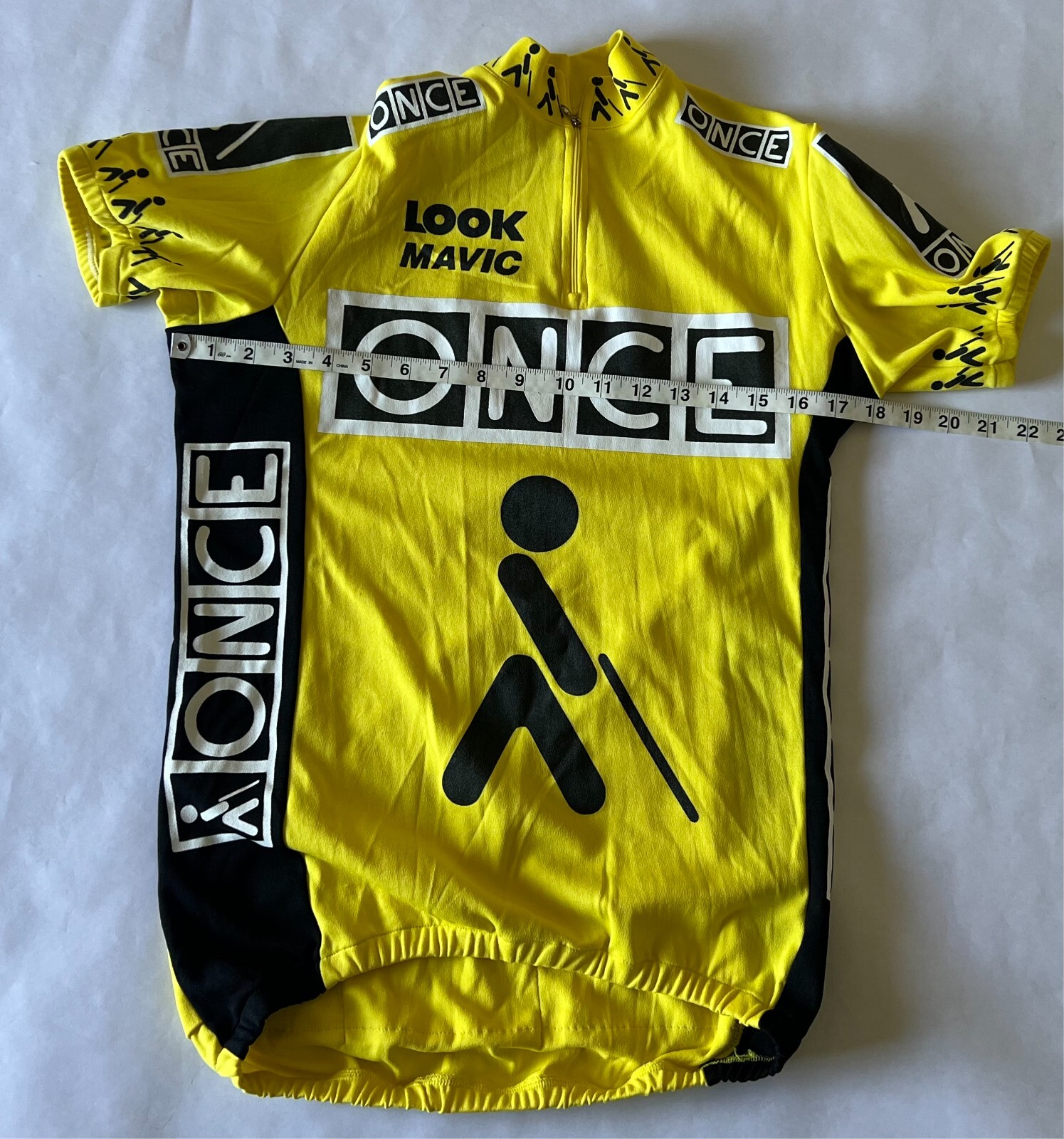 ONCE Yellow, Unisex, CHEST 36″ 1/4 Zipper, Elastic Lower Hem, Cycling Jersey