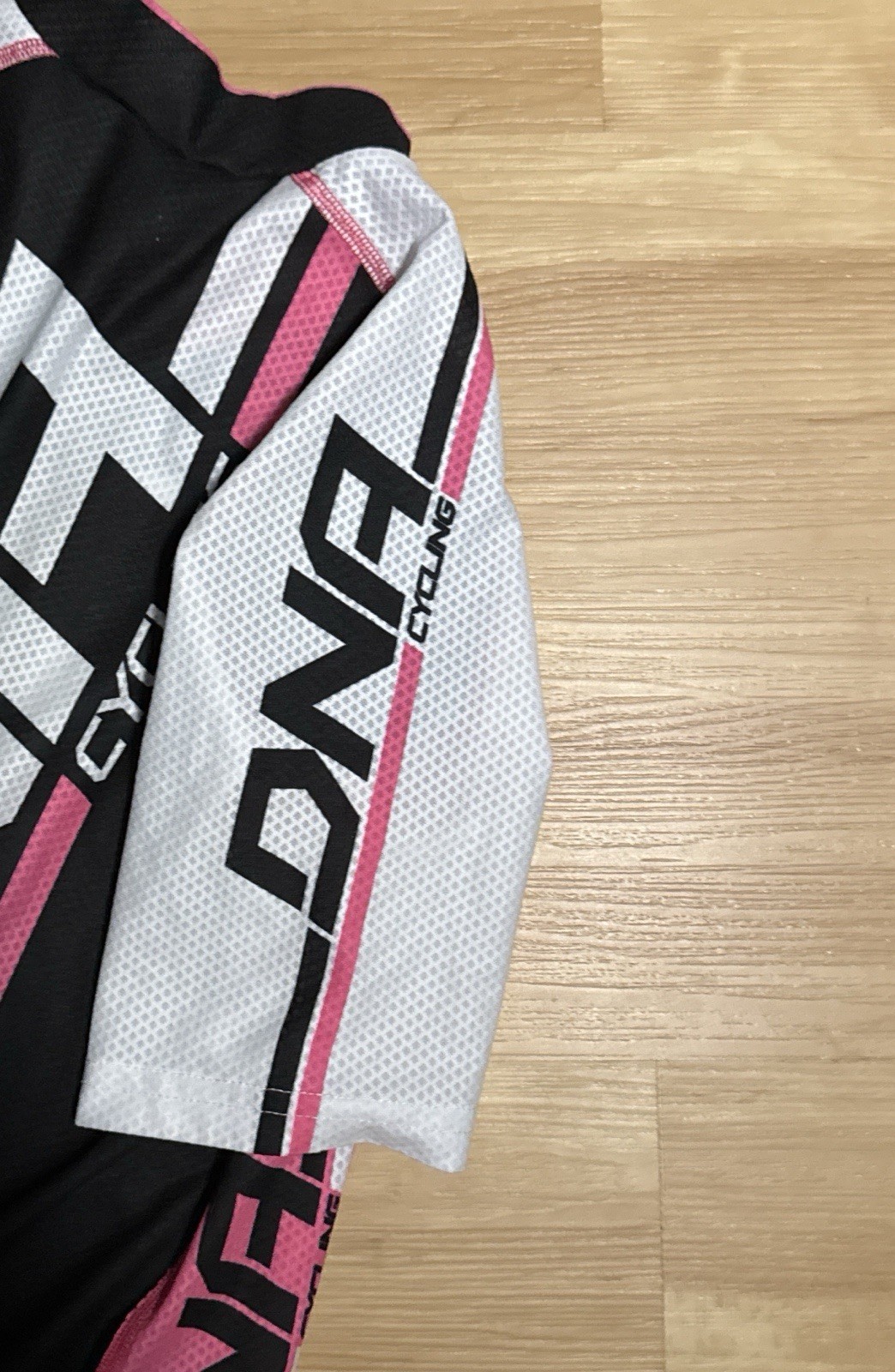 DNA Cycling Dirt & Asphalt Jersey Medium-Black/Pink/White Logo Full Zip 3 Pocket