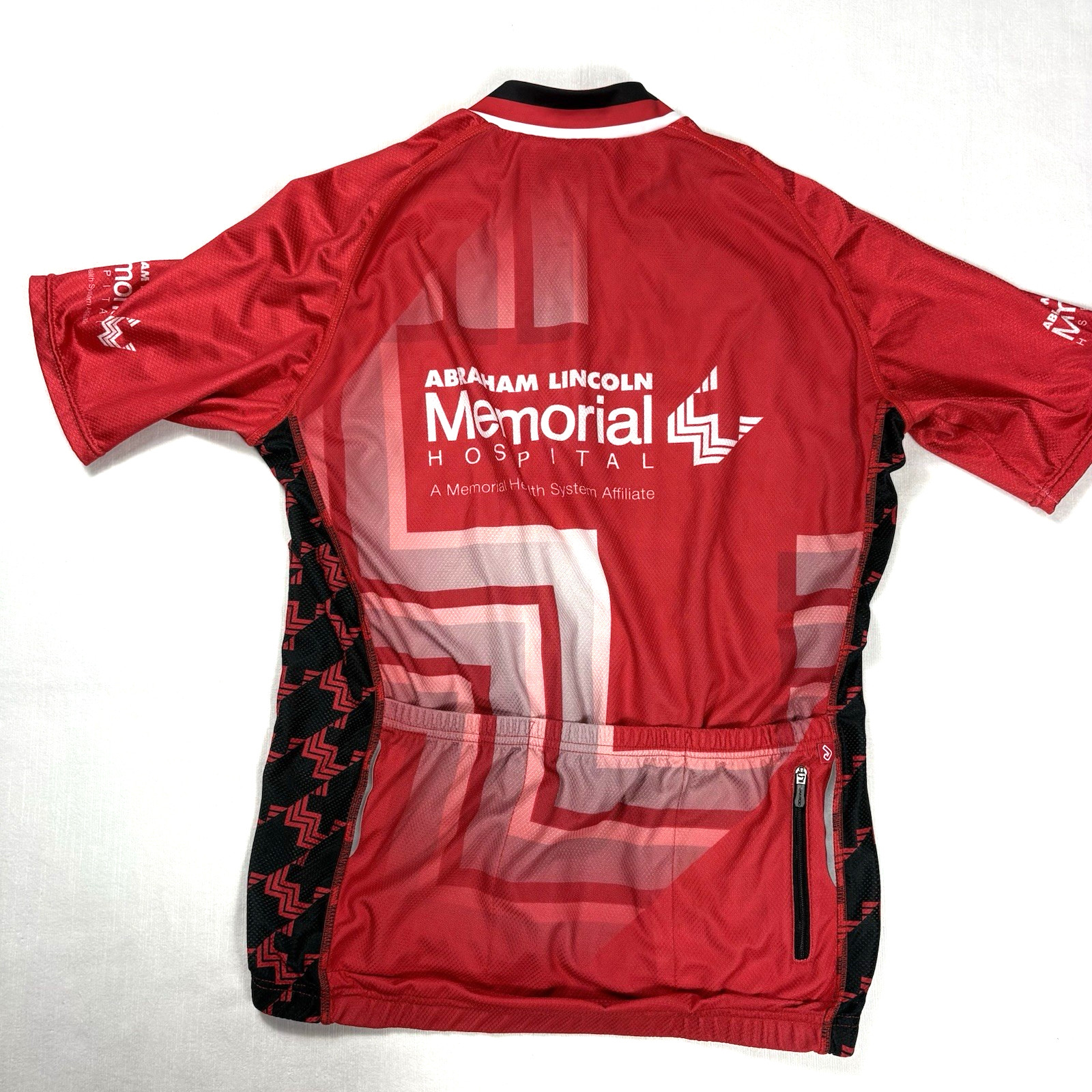 Jakroo Men’s Large Cycling Jersey Full Zip Bicycle Abraham Lincoln Hospital