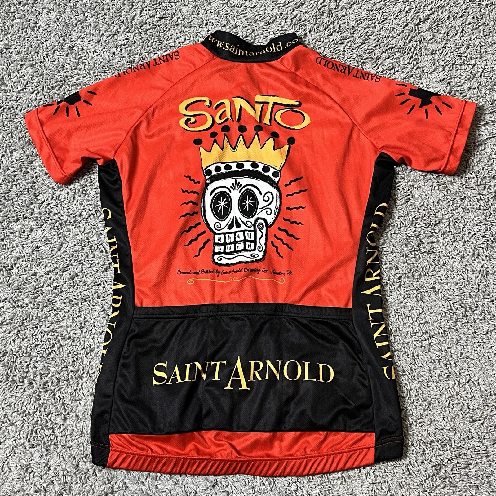 VoMax Cycling Jersey Womens Size Medium Red St Arnold Brewing Day of The Dead