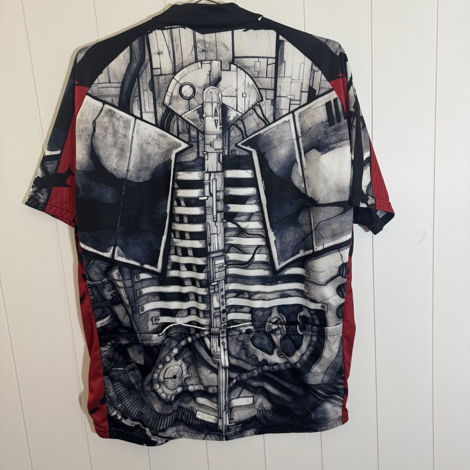 Primal Wear Men’s 2XL Cycling Jersey Full Zip Bike Shirt Mechanical Gear Print