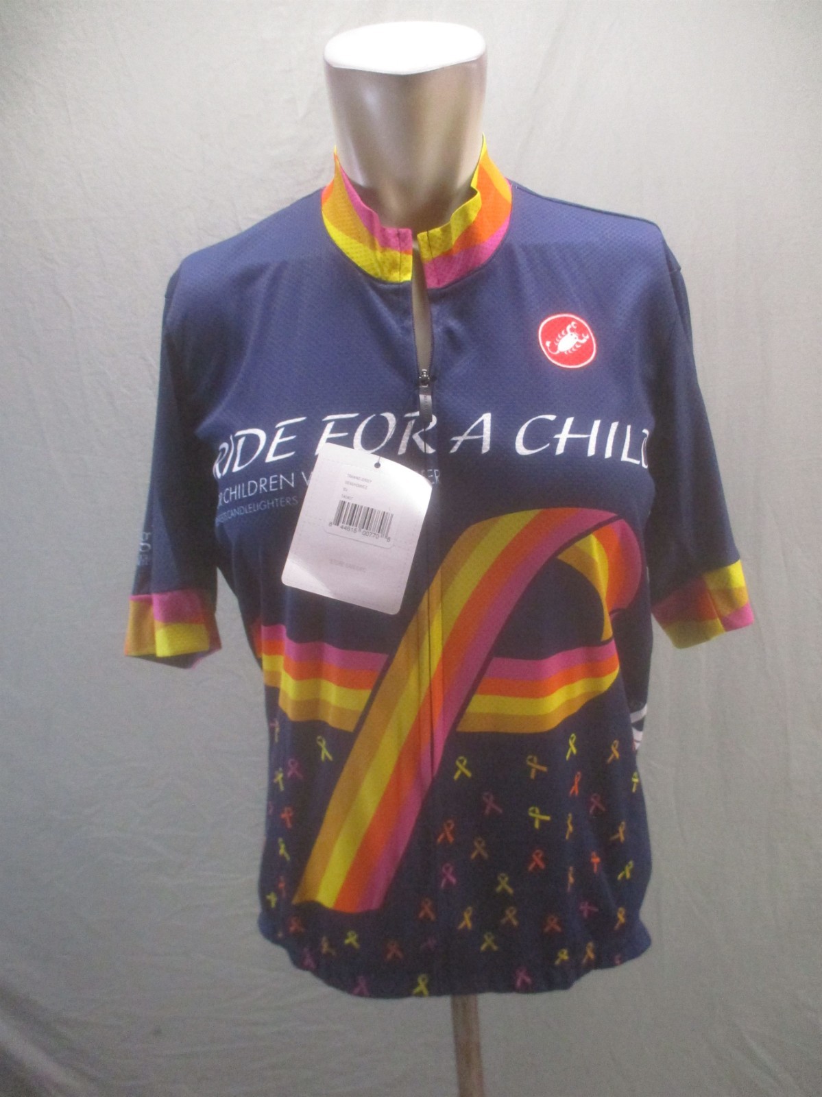NWT Castelli Size L Mens Multicolor Cycling Full Zip Stretch Athletic Top 463
