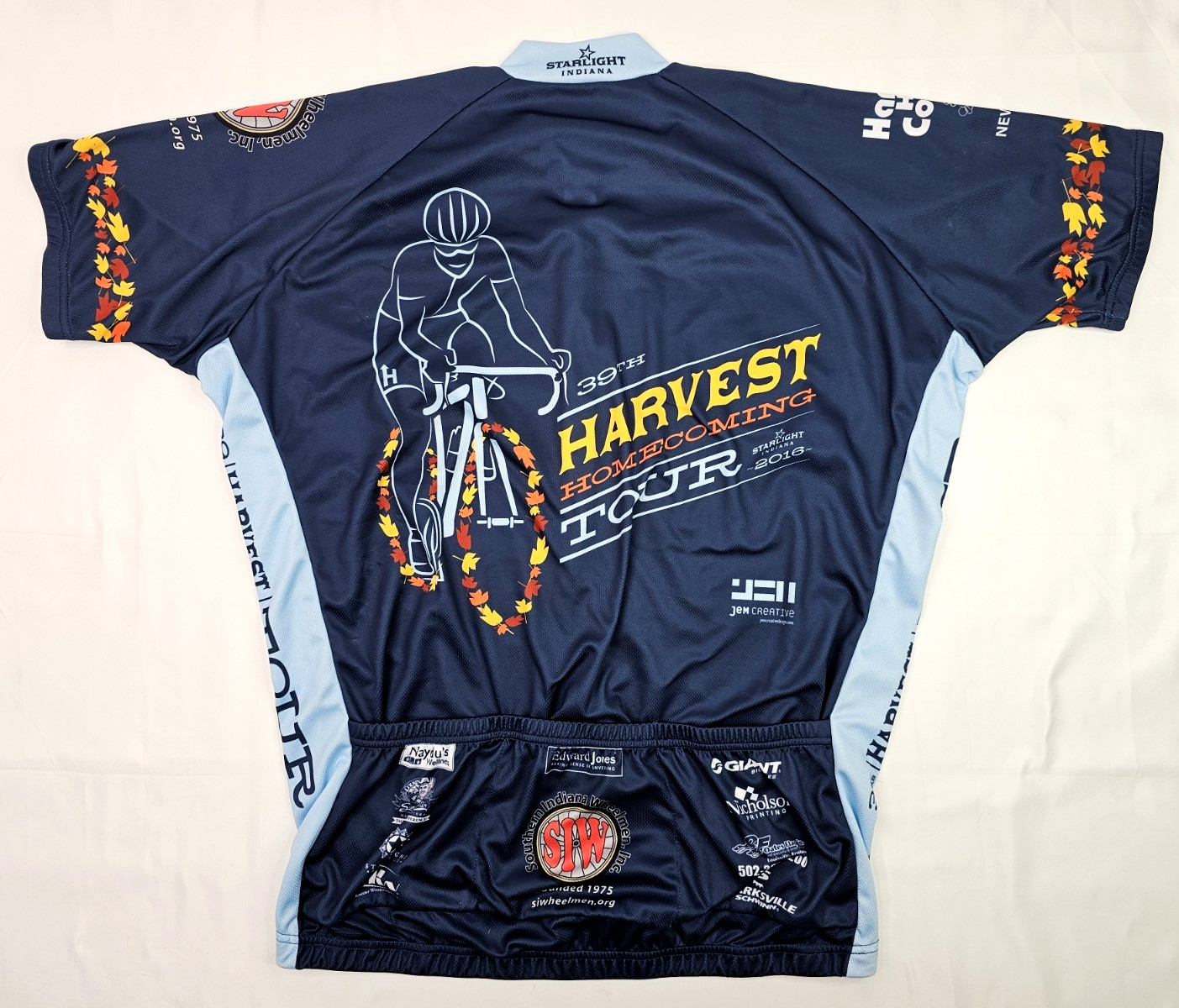 Peak 1 Sports Cycling Jersey Unisex 2XL (48″ Chest) Harvest Homecoming Indiana