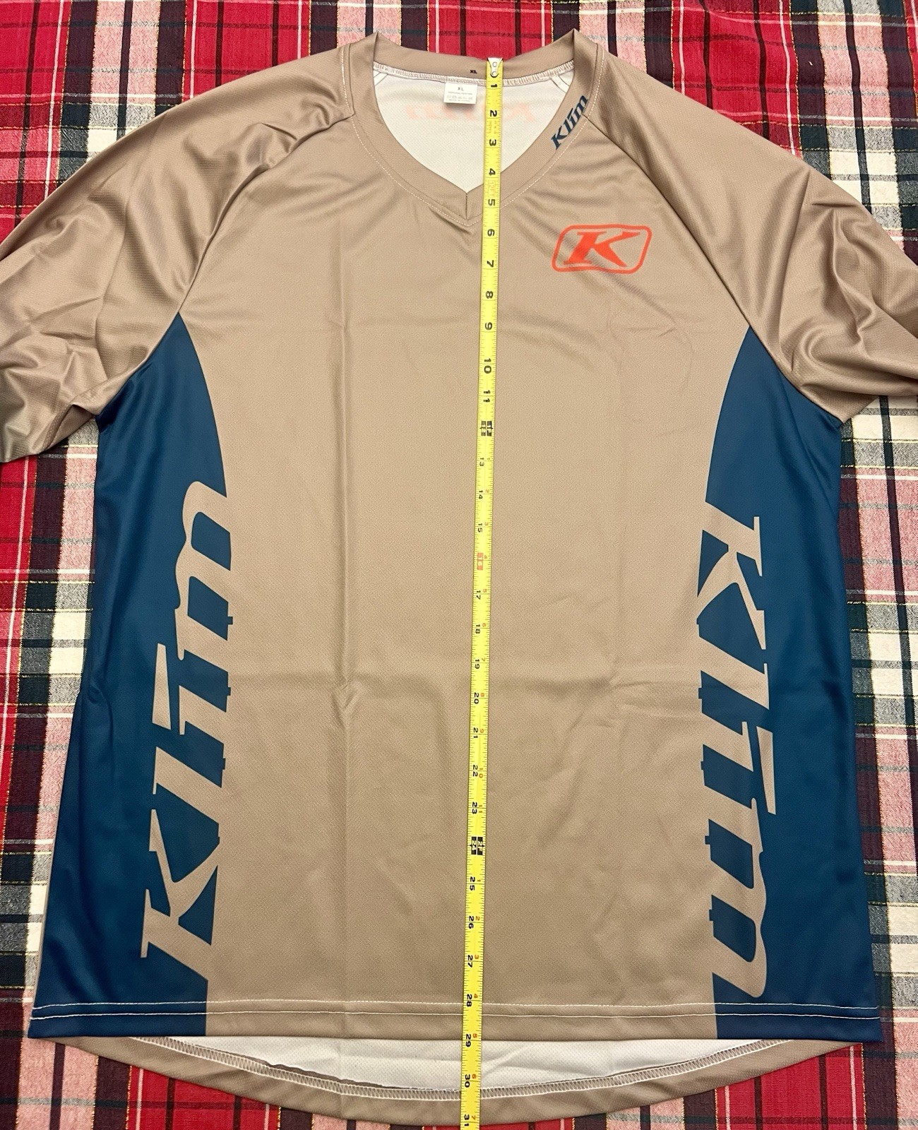 Klim Men’s XC Lite Long Sleeve Shirt/Jersey/Tan/Blue/Red/Size Large