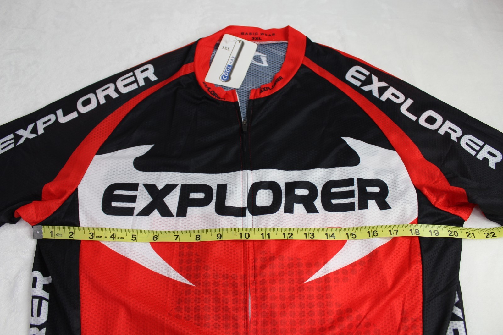 Mens 3XL XXXL Basic Wear Explorer Cycling Jersey Shirt Cool Max Black Red NEW