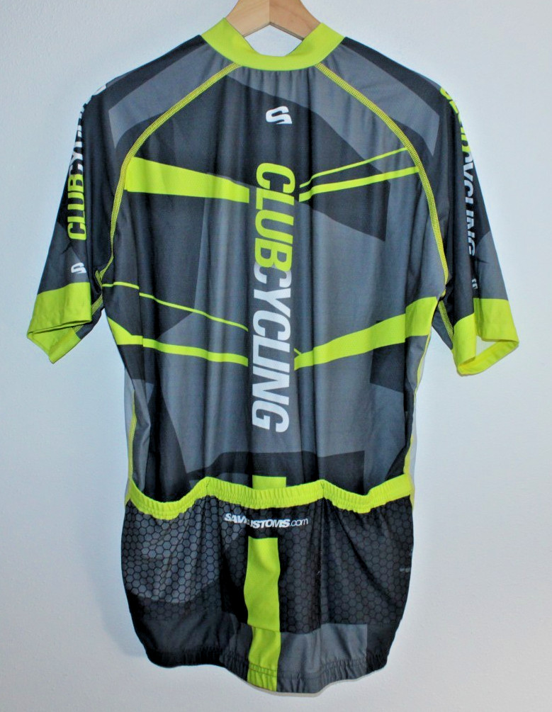 Savicustoms Men’s Cycling Jersey Large Rear Pockets 50″ Chest 26/30″ T2B Racing~