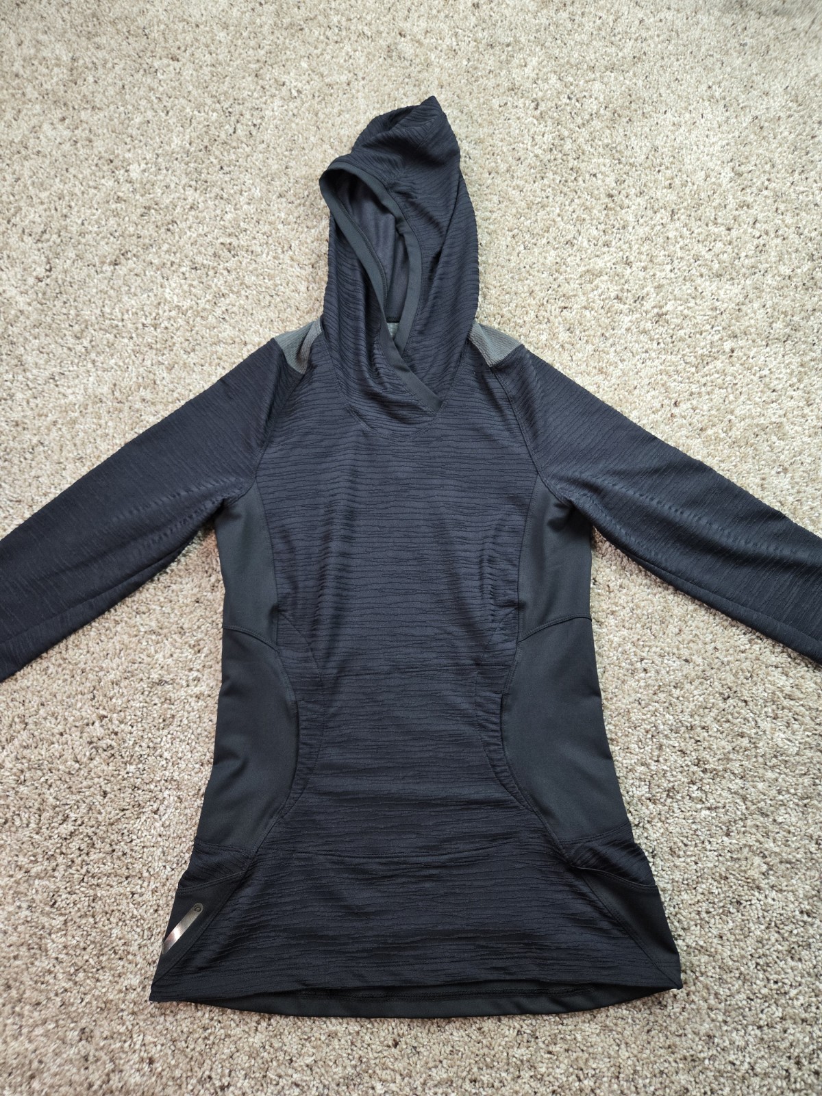 Pearl Izumi Cycling Hoodie Pullover Womens Medium Black Stretch Long Sleeve
