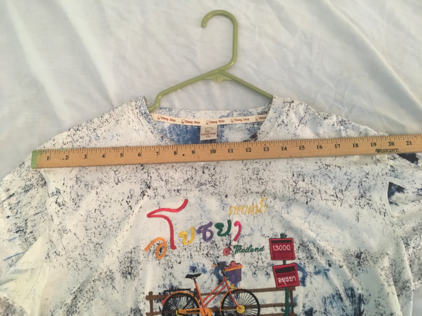 RAINBOW Colors Cycling T-Shirt Tee CHANG SHOP Tie Dye Large Size XXL Thailand