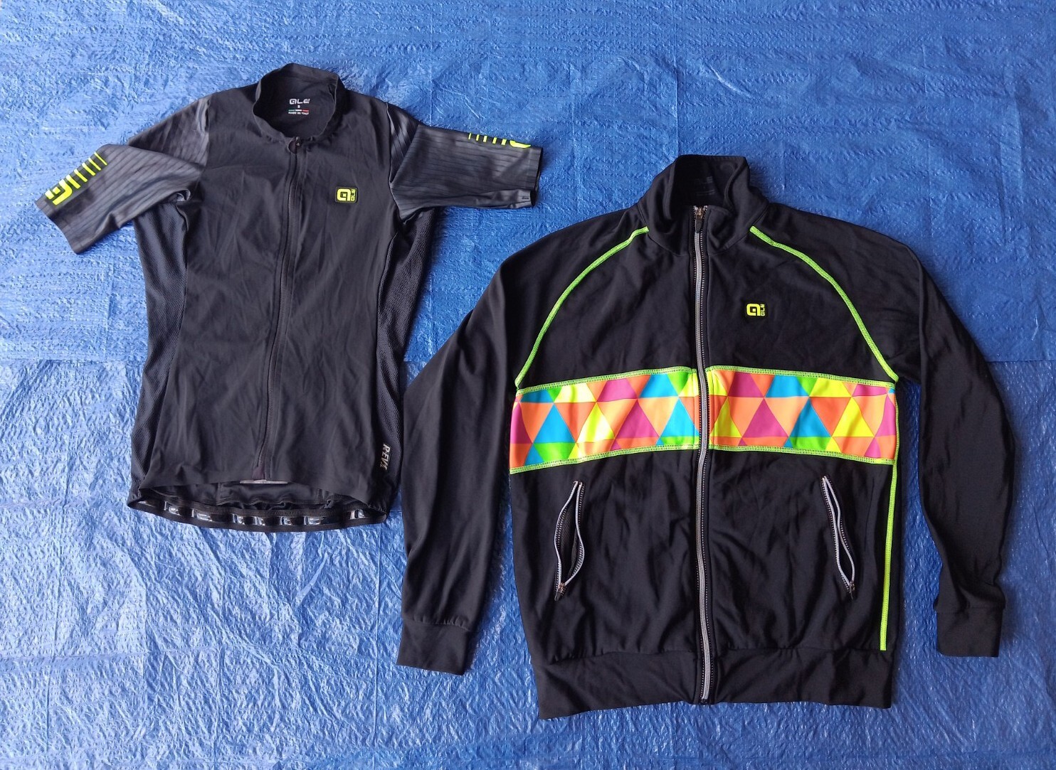 ALE Cycling Bundle – Black Fluorescent Jacket & Black ALE REV1 Jersey – Size SM