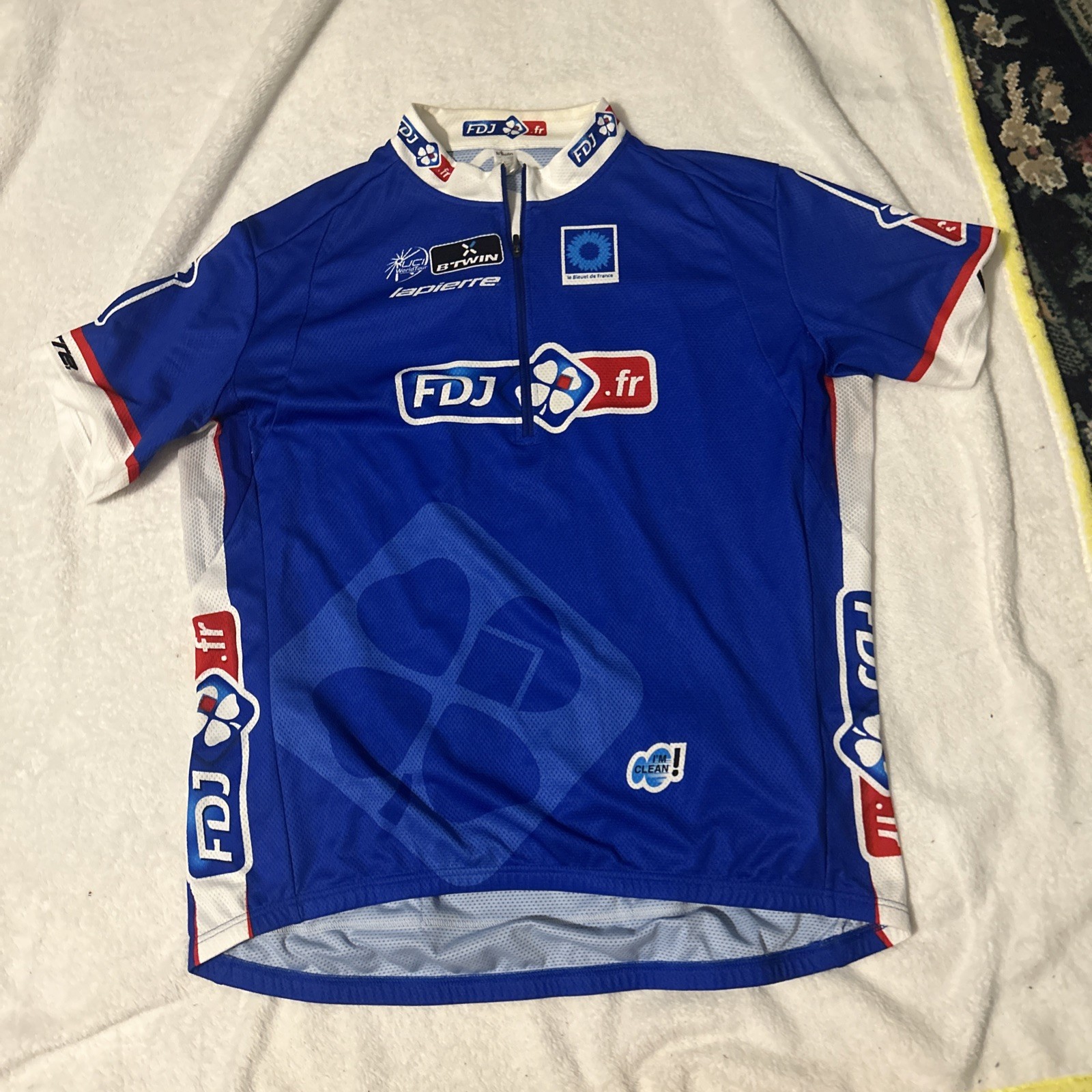 FDJ Team Cycling Jersey Cotton Bicycle Bike Shirt Xl