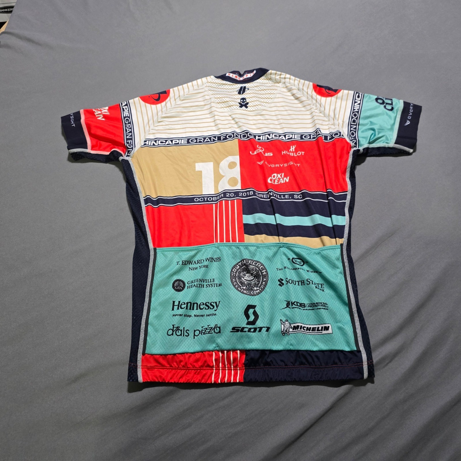 Hincapie Cycling Jersey Mens Medium Multi Color 2018 Gran Fondo Greenville SC