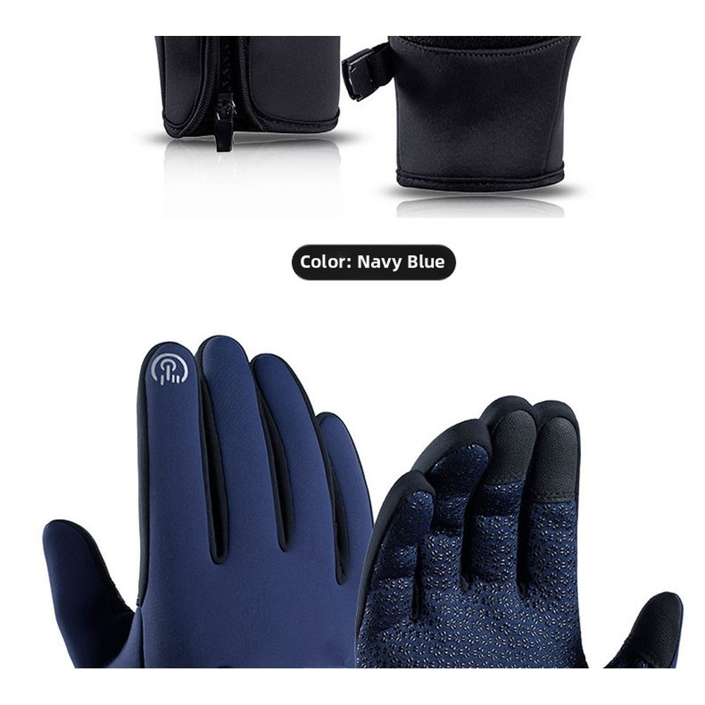 Screen Compatible Winter Cycling Gloves with Fleece Lining Waterproof Windproof