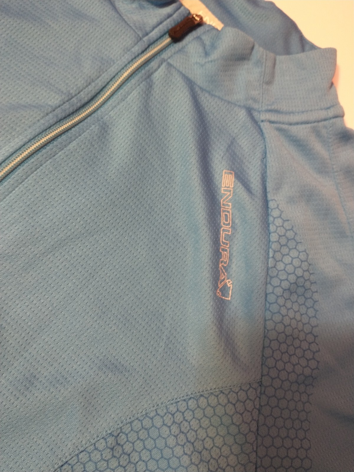 Endura Cycling Jersey Men’s Large Blue Quarter Zip Reflective Stretch