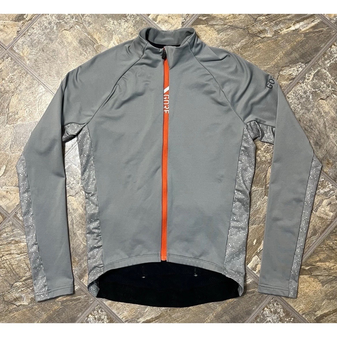 Gore Wear Cycling Jersey Mens Medium Gray Full Zip Long Sleeve