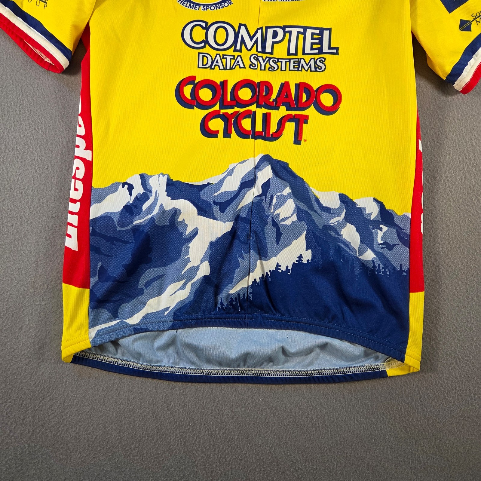 Vintage Pearl Izumi Cycling Jersey Mens Large Yellow Colorado Short Sleeve