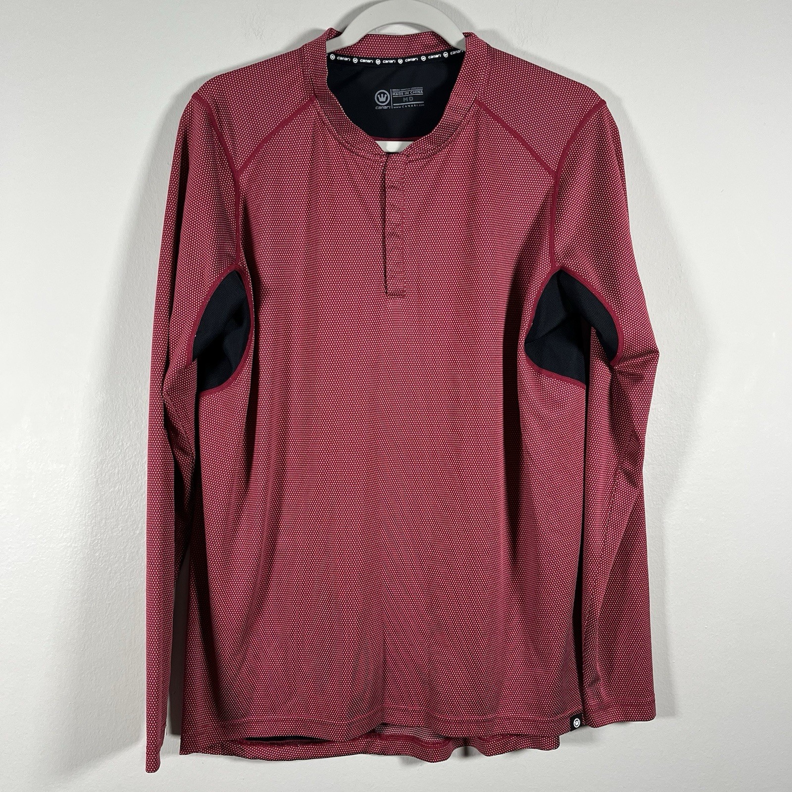 Canari Red and Black Long Sleeve Cycling Shirt Men’s Size M