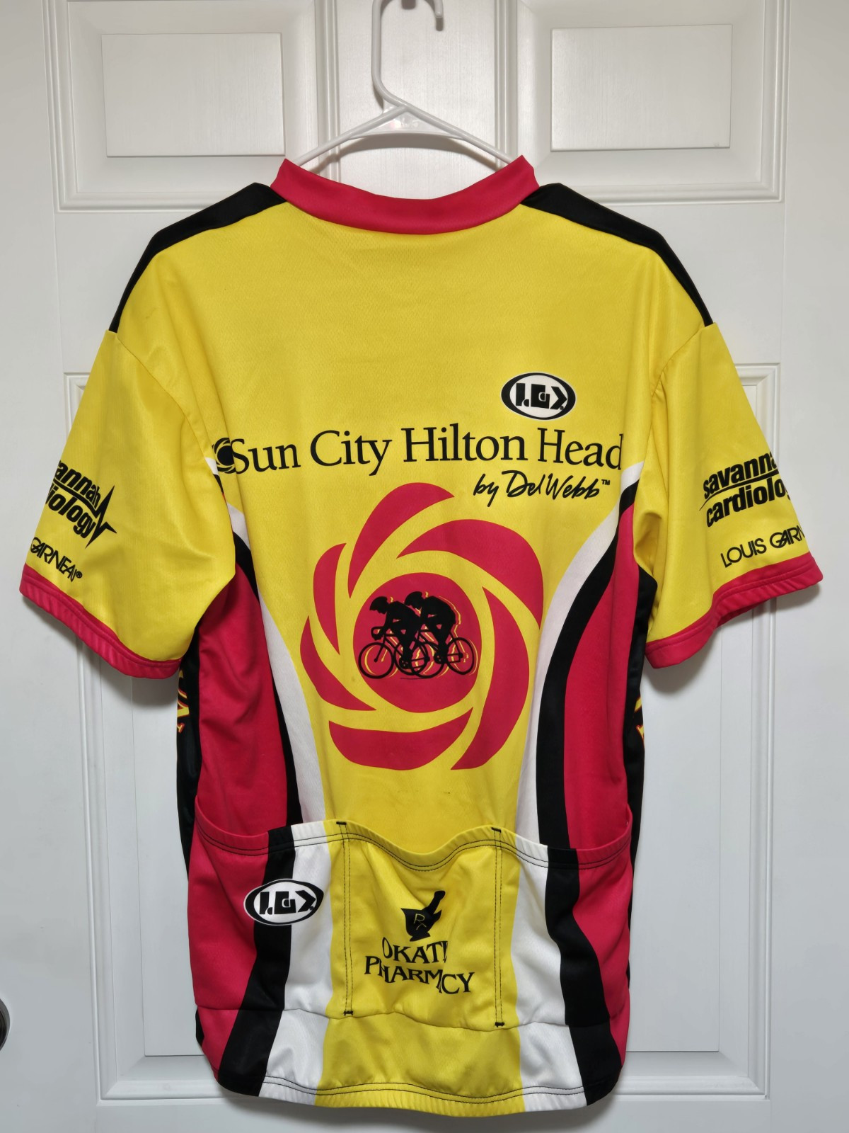 Louis Garneau Cycling Jersey Mens Sz L 1/2 Zip Bright Multi Color Shirt