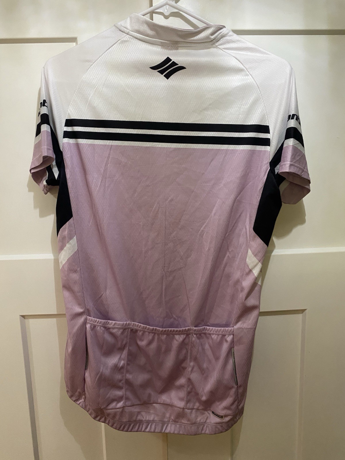 Santic Women’s XL Cycling Jersey Full Zip Pockets Pink White Black Colorblock
