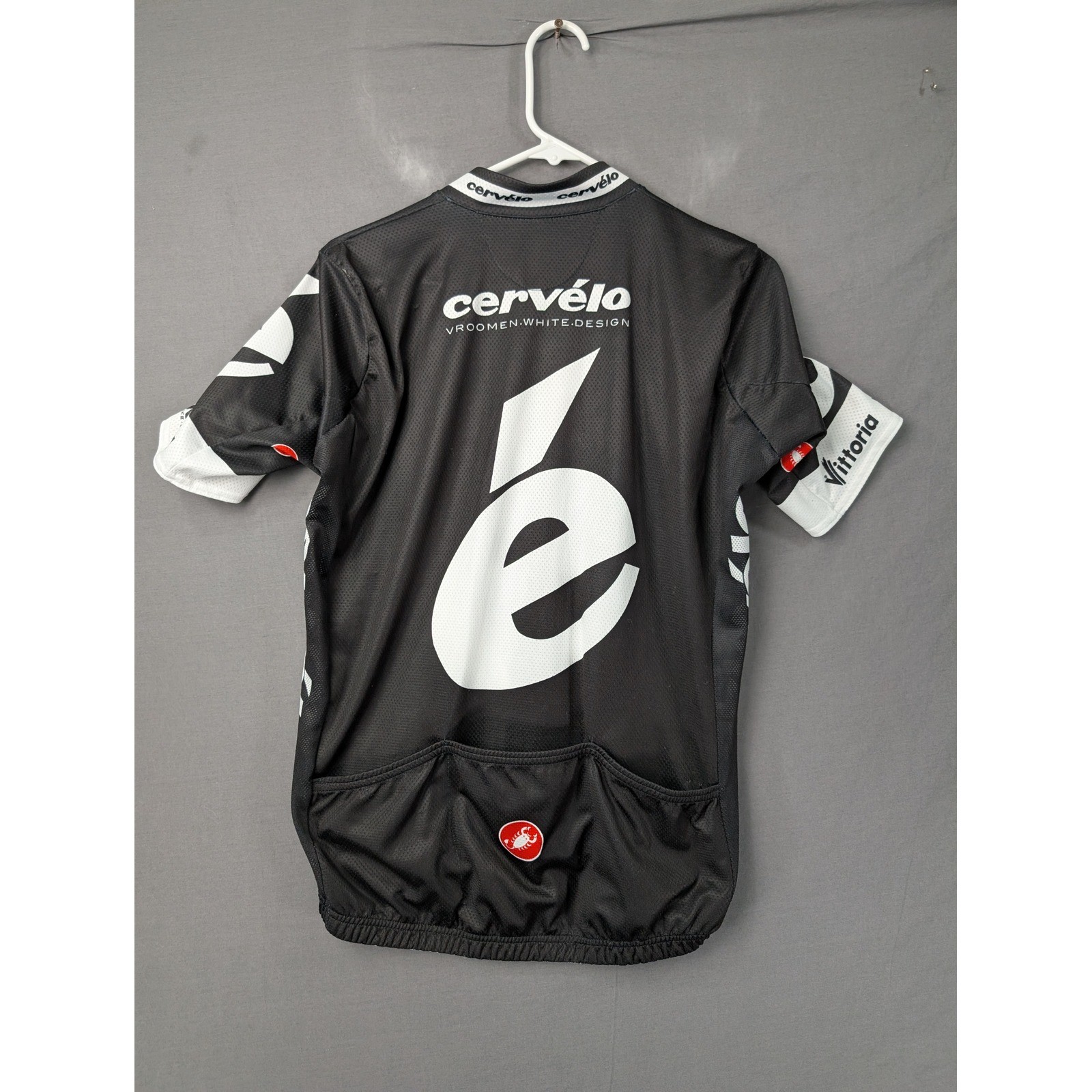 Castelli Cervelo Test Team Cycling Jersey Mens XXL Black White Red Full Zip