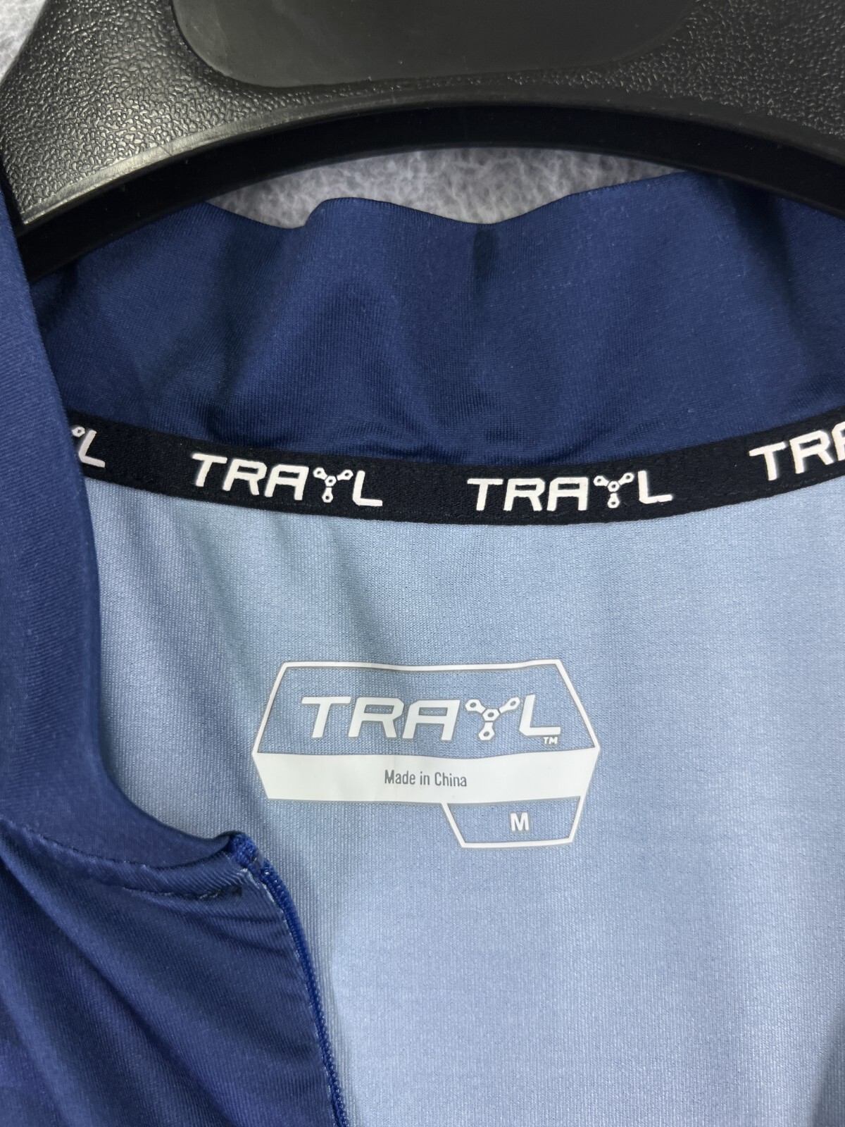 Trayl Cycling Jersey Womens Medium Blue 1/4 Zip Pullover Pockets Polyester