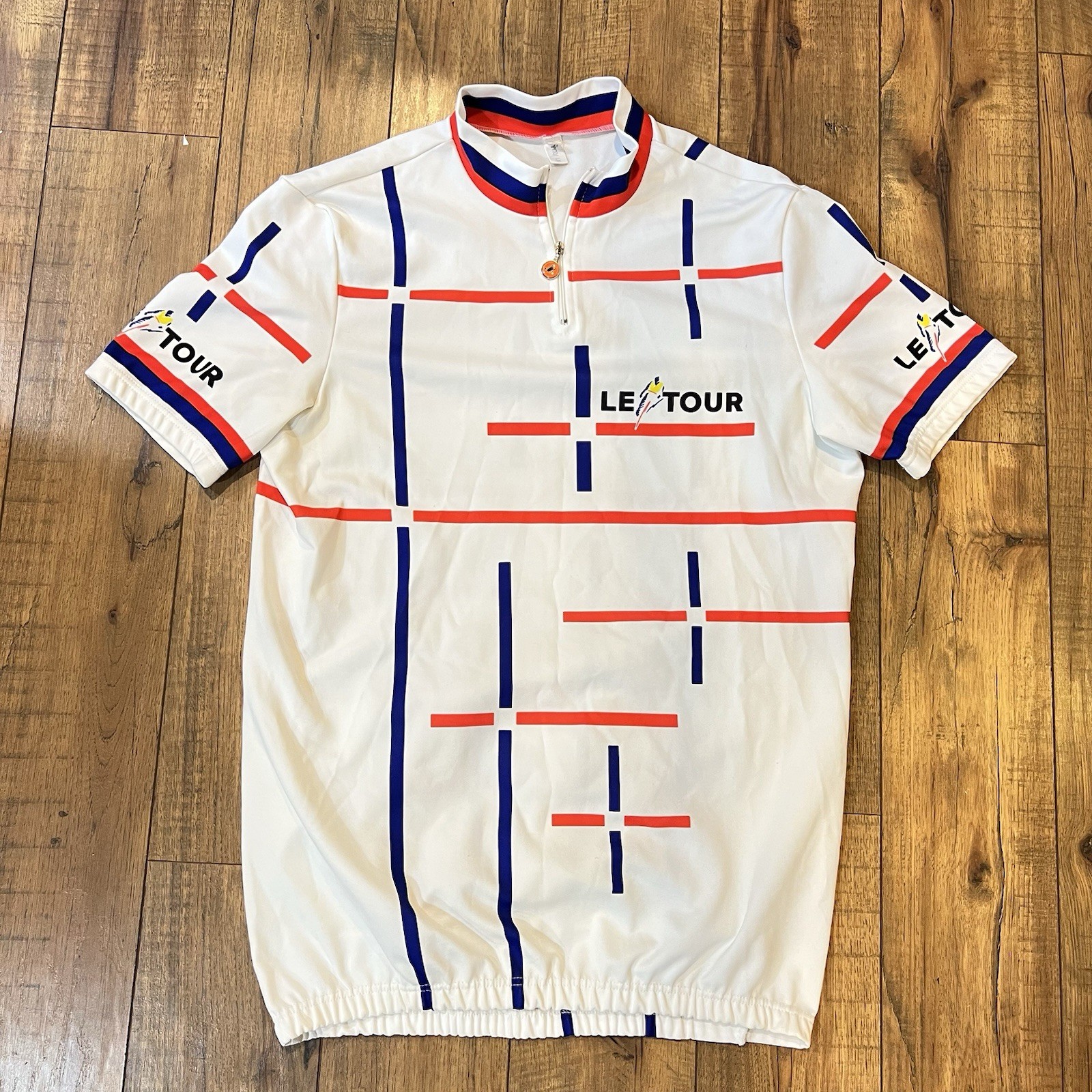 Vintage Castelli Le Tour Mens XL White Cycling Jersey Top 1/4 zip Made In Italy