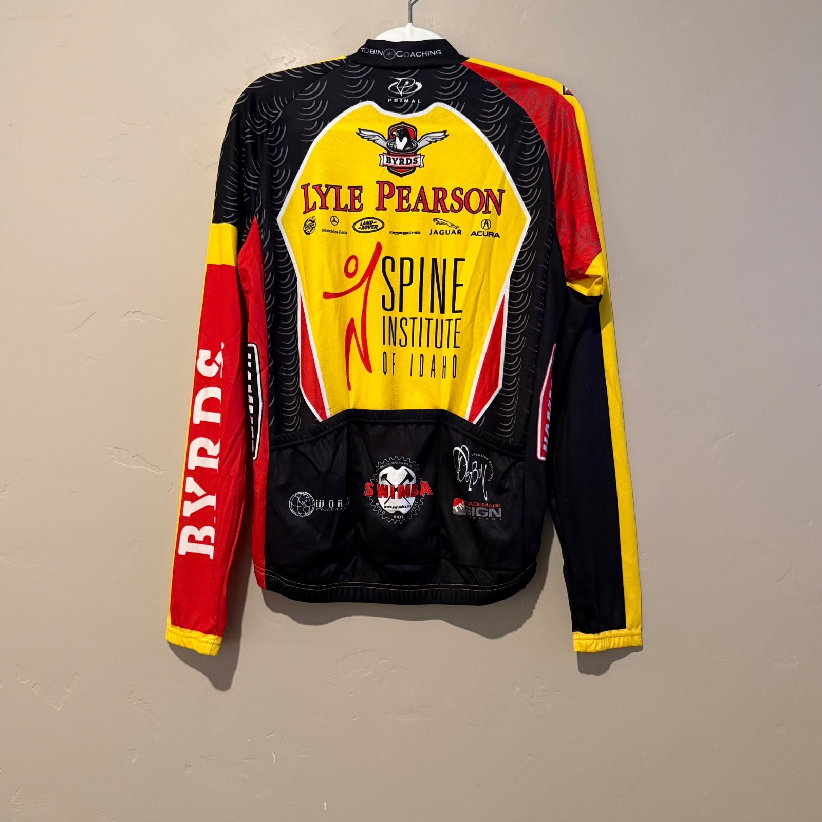 Primal BYRDS Lyle Pearson Cycling Jersey Mens Large Full Zip Long Sleeve Pockets