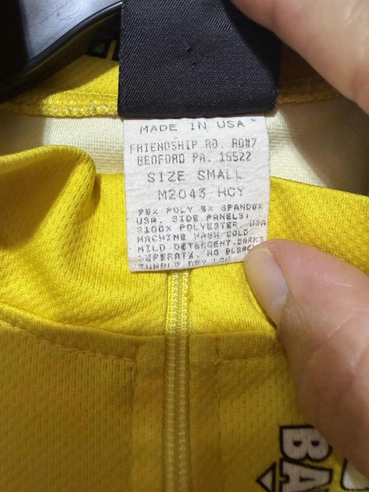 VTG Cannondale Cycling Jersey Vest Sz Small Yellow 3/4 Zip Polartec Made in USA