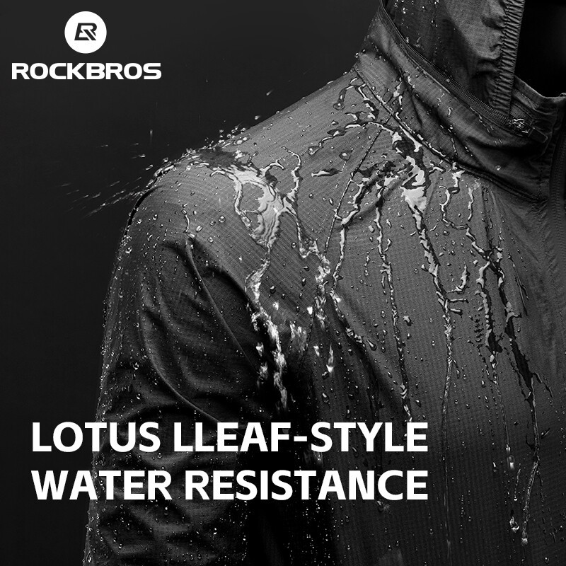 ROCKBROS Outdoor Cycling Rain Jacket Lightweight Reflective Rain Jacket