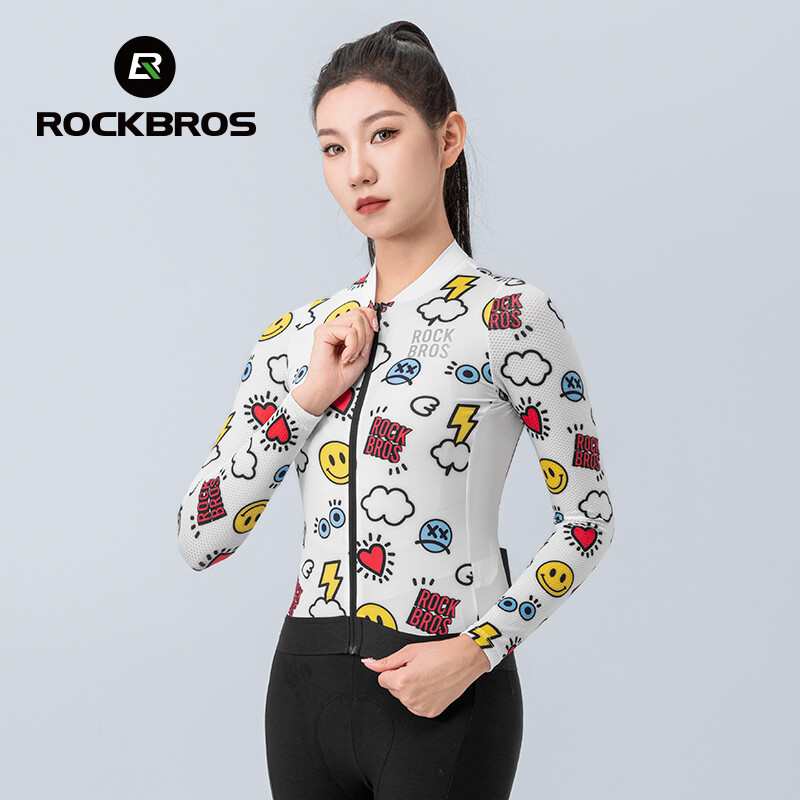 ROCKBROS Women Spring Autumn Cycling Jersey Long Sleeve MTB Road Bike Tops