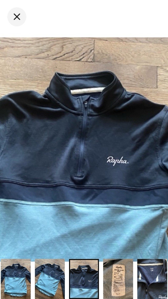 Rapha Long Sleeve Wool Blend Club Jersey Men’s Size XL Cycling Top