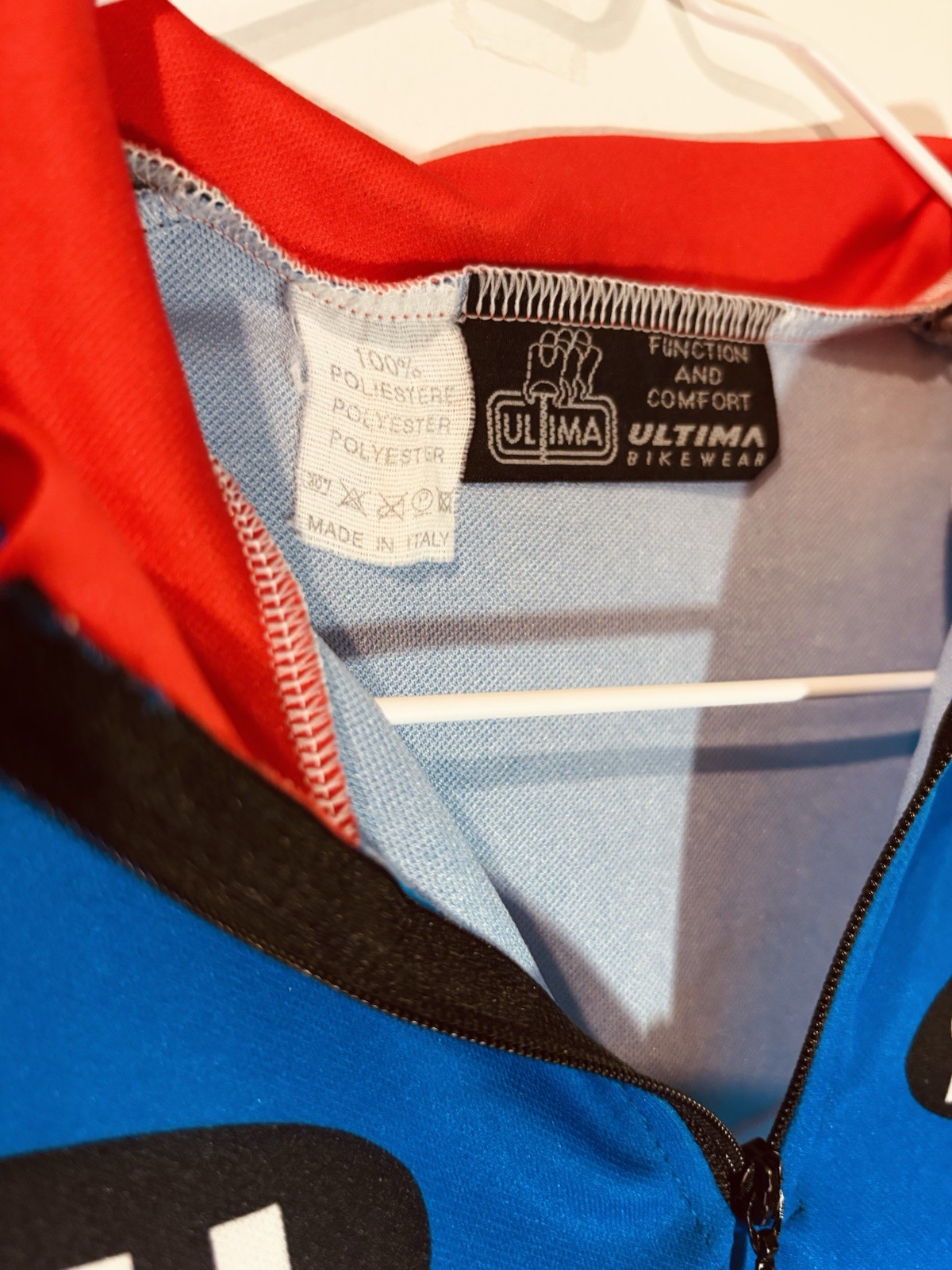 Vintage Cycling Jersey Mens Blue Short Sleeve USPS Three Pocket Bike 1/2 Zip