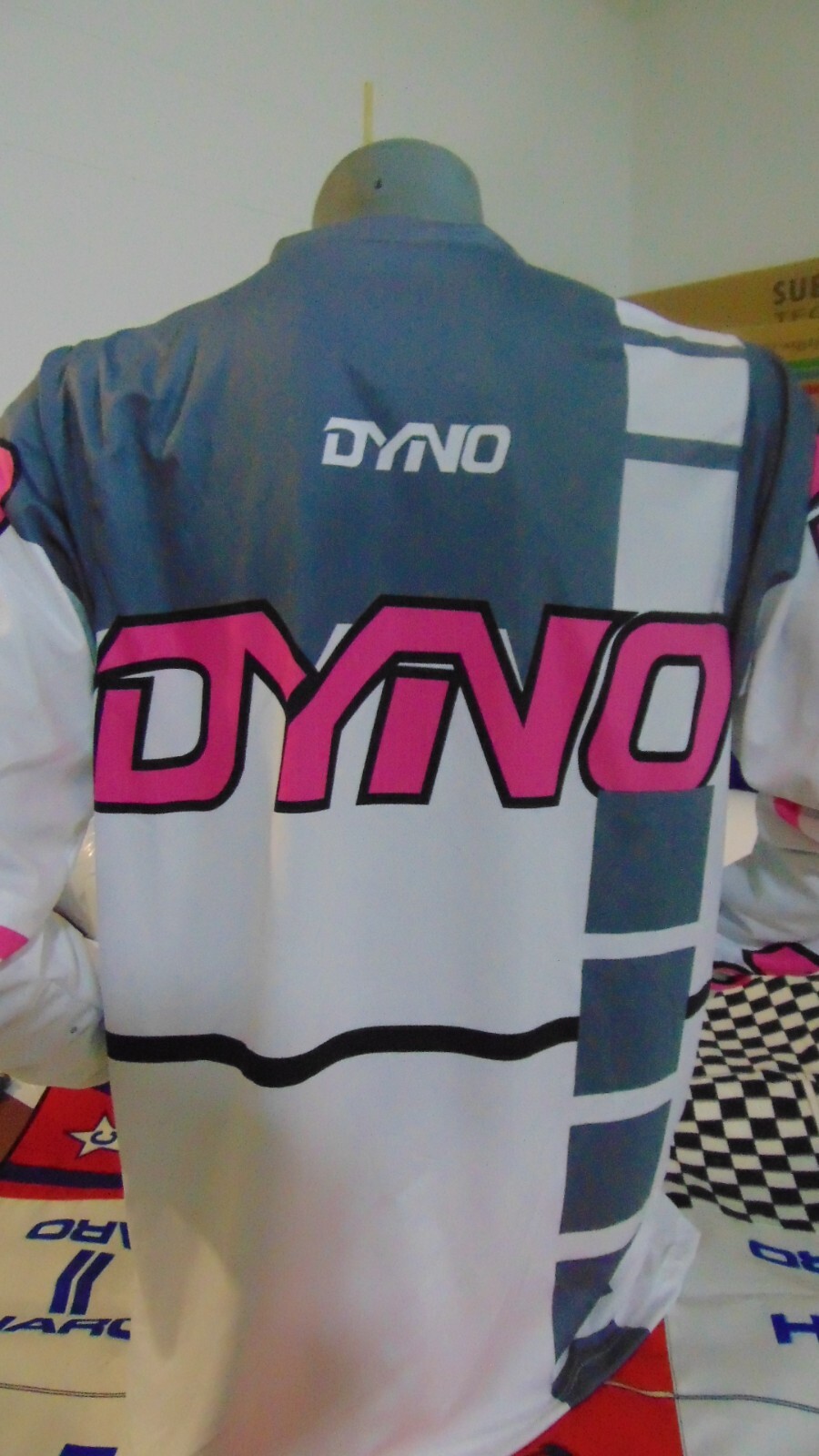 DYNO OLD SCHOOL BMX BIKE JERSEY CLASSIC JERSEY RACE BIKE SHIRT BMX L 80S GREY
