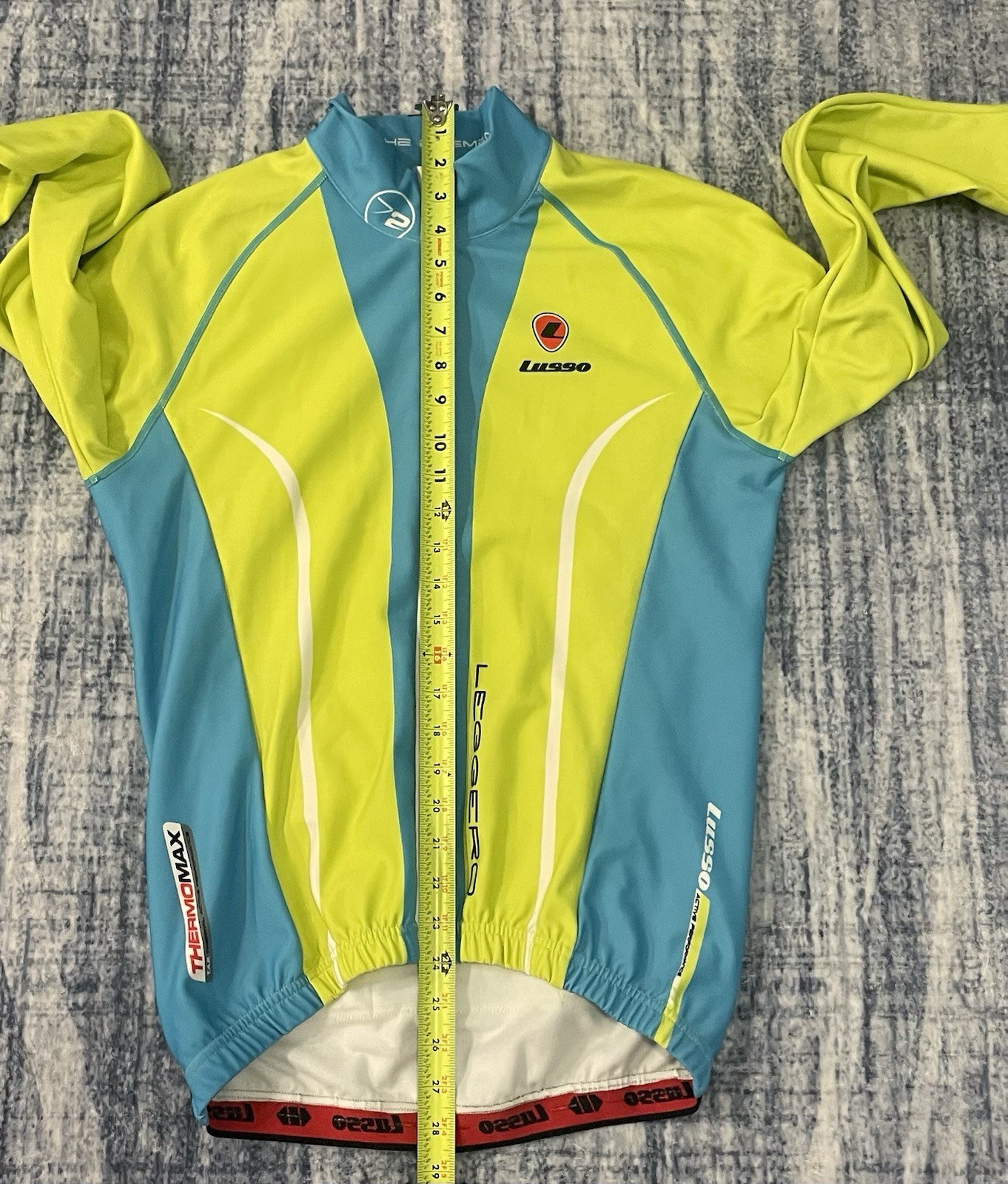 Lusso Leggero Women’s Multi Color Longsleeve Full Zip Cycle Jersey Sz Large
