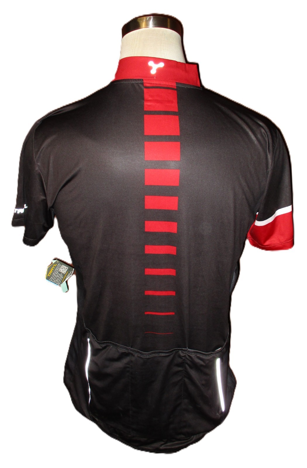 Trayl Men’s Short-Sleeve Cycling Jersey, Black, 3/4-Zip, UPF 50+, Size L, New