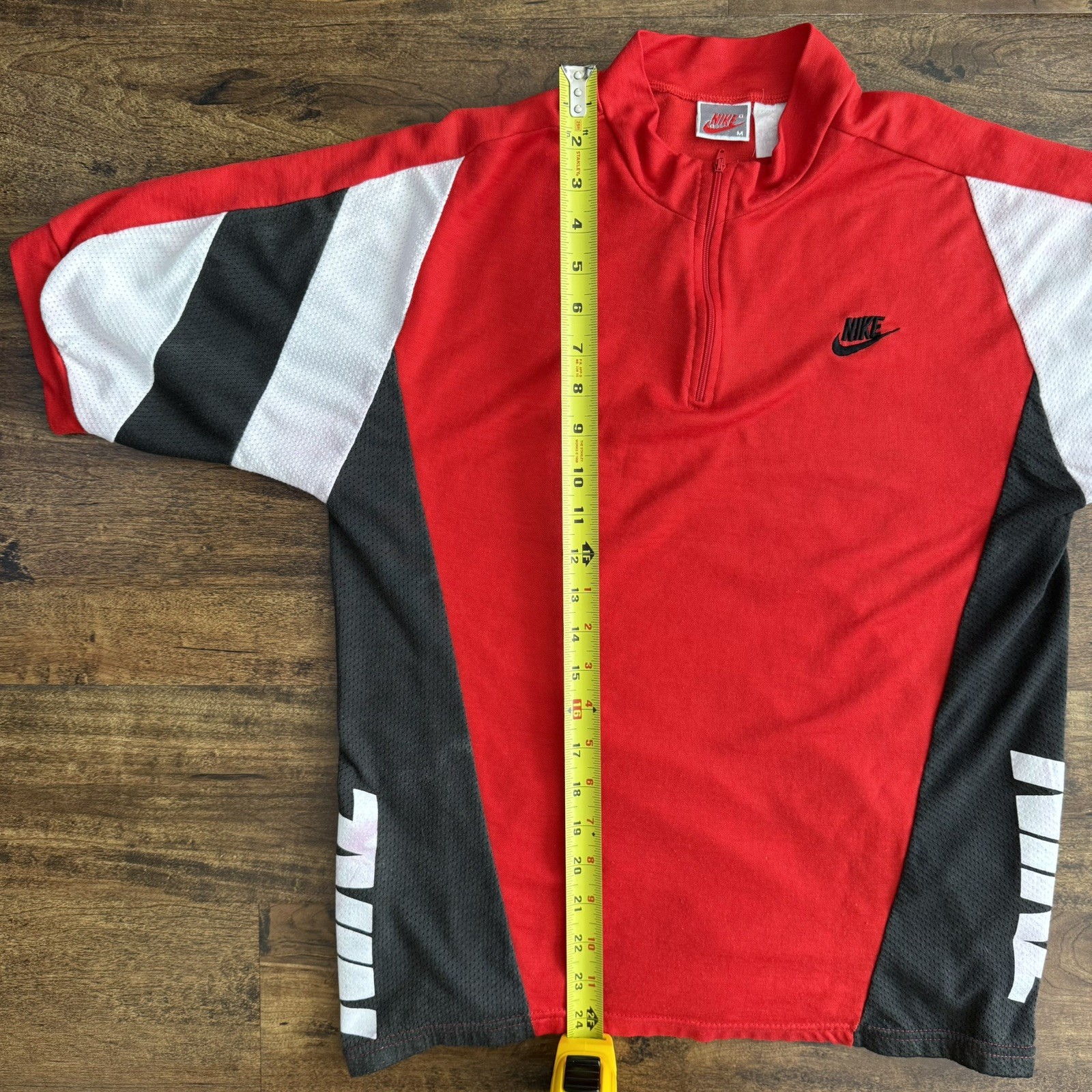 Nike Vintage Cycling Jersey Men’s Size M Red Polyester 90s Gray Tag Made In USA