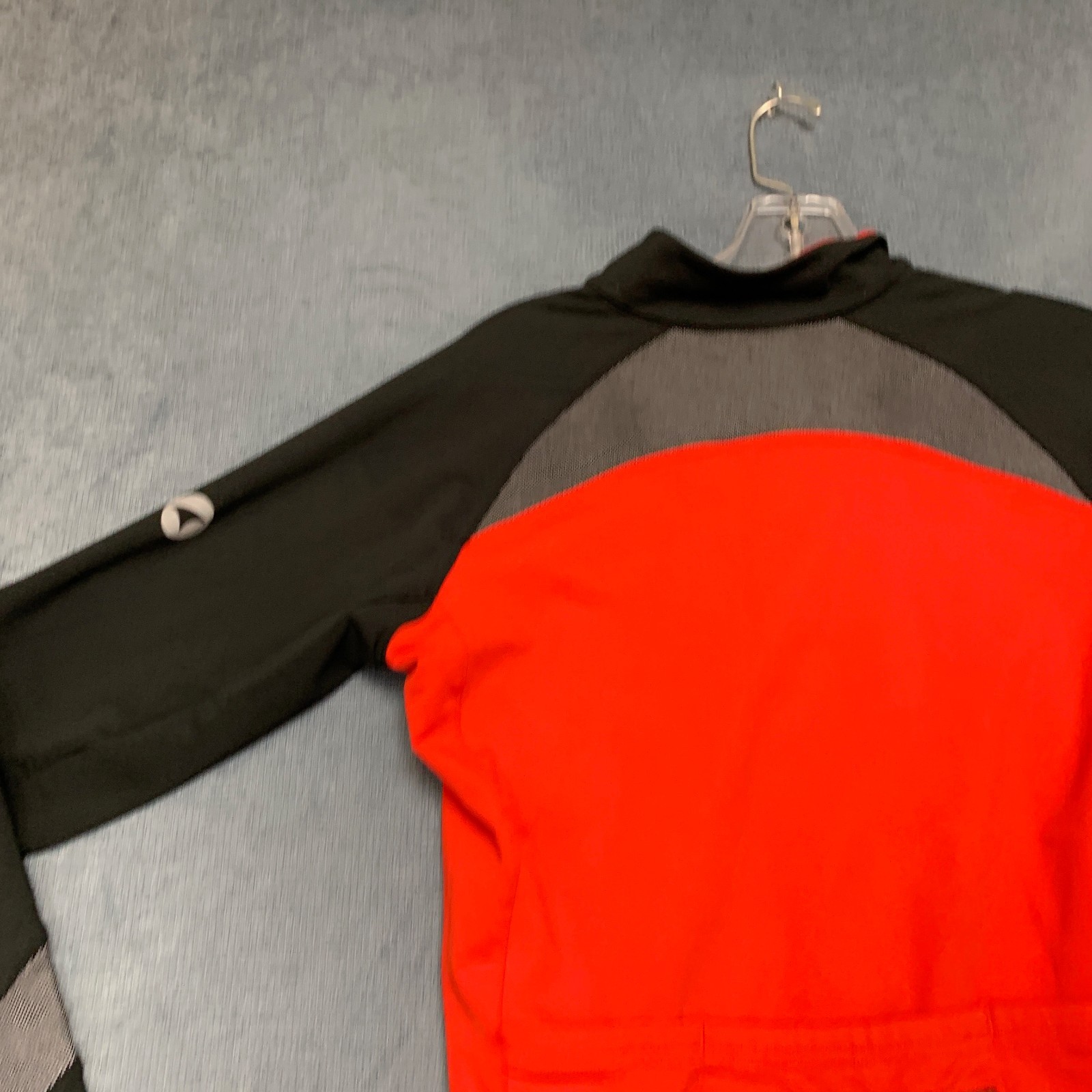 Pactimo Cycling Jersey Mens Small Black Red Raglan Sleeve Mock Neck Full Zip