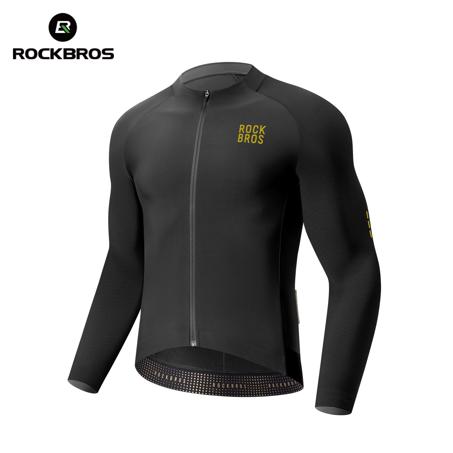ROCKBROS Cycling Jersey Men’s Bike Shirt Long Sleeve Cycle Top with Pockets