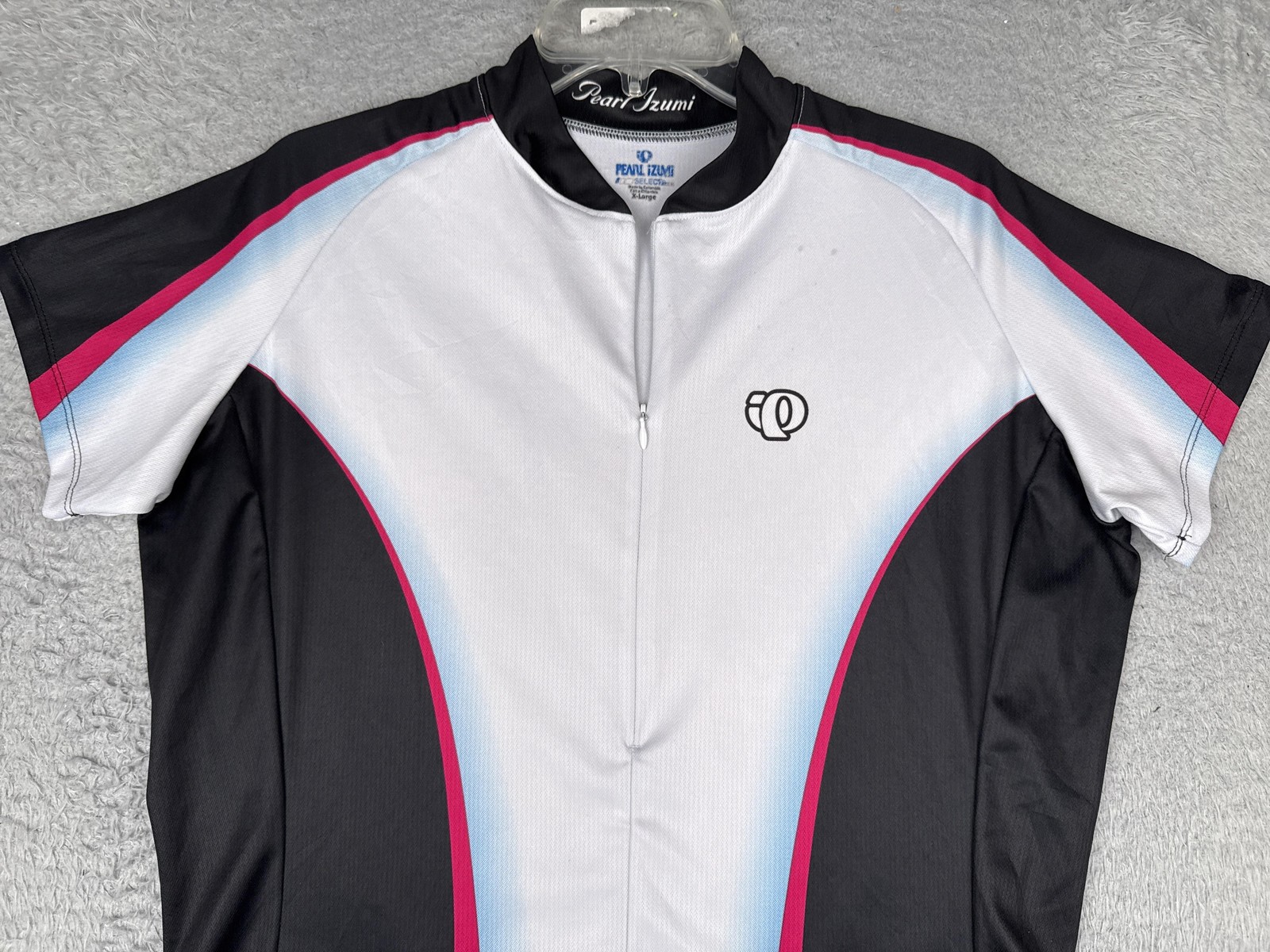 Pearl Izumi Jersey Women XL Black Pink Short Sleeve Cycling 1/2 Zip Pockets