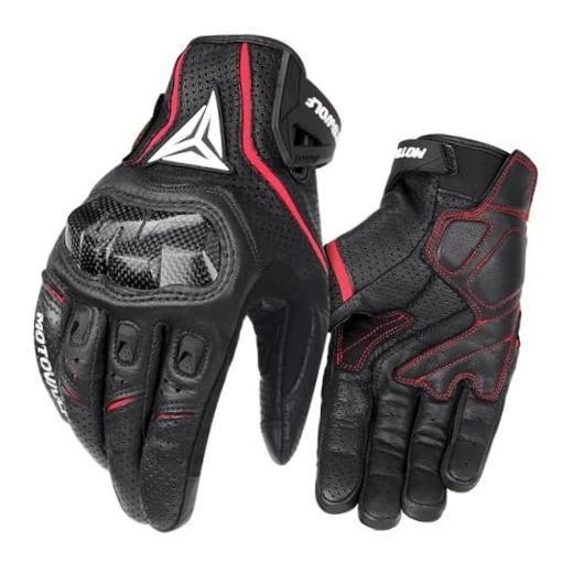 Men’s Leather Motorcycle Racing Gloves – Breathable – Summer Guantes