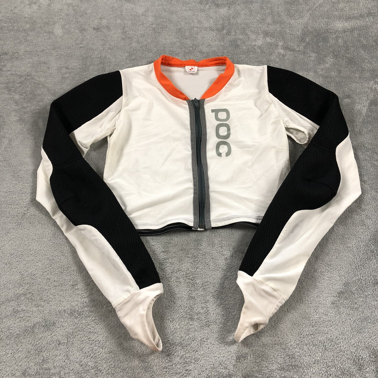 POC Polygiene Womens Jacket Medium Crop Padded Full Zip White Mesh Full Arm